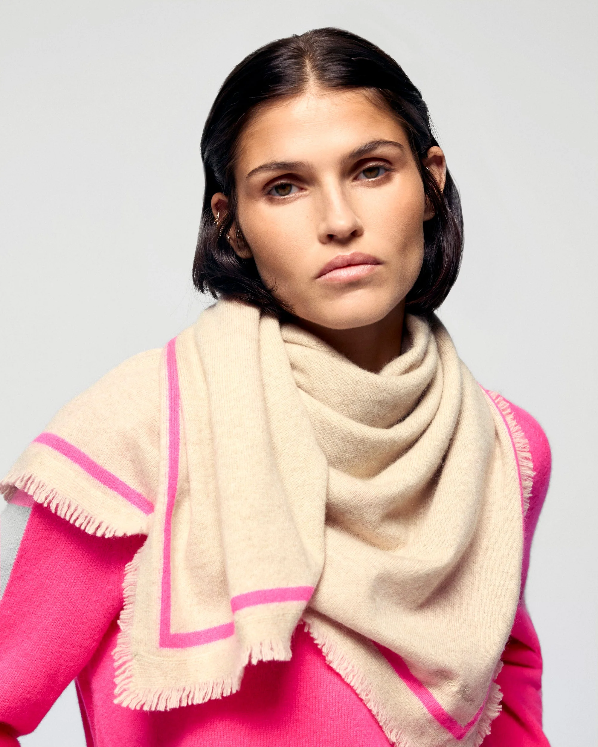 Two-Tone Scarf (H25 / ACCESSOIRES / Heather Gray)