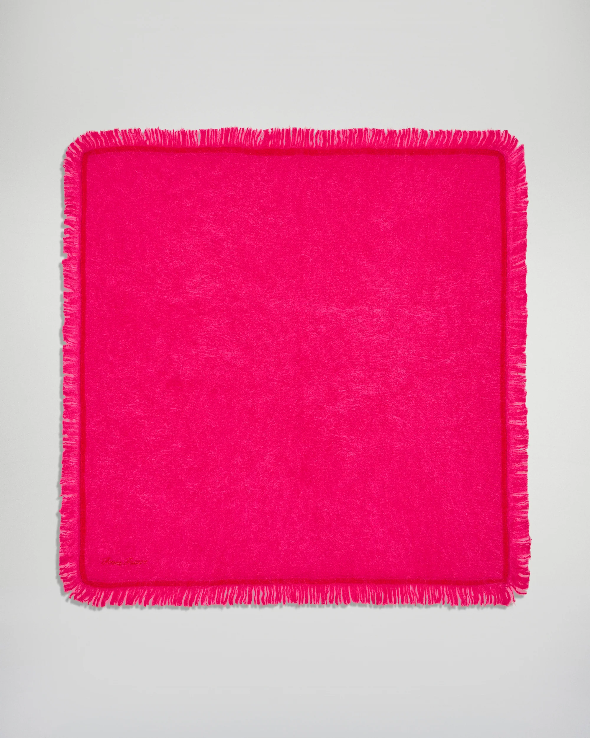 Regular Brushed Cashmere Scarf with Contrast Stripe (H25 / ACCESSOIRES / Raspberry Pink) - Image 4