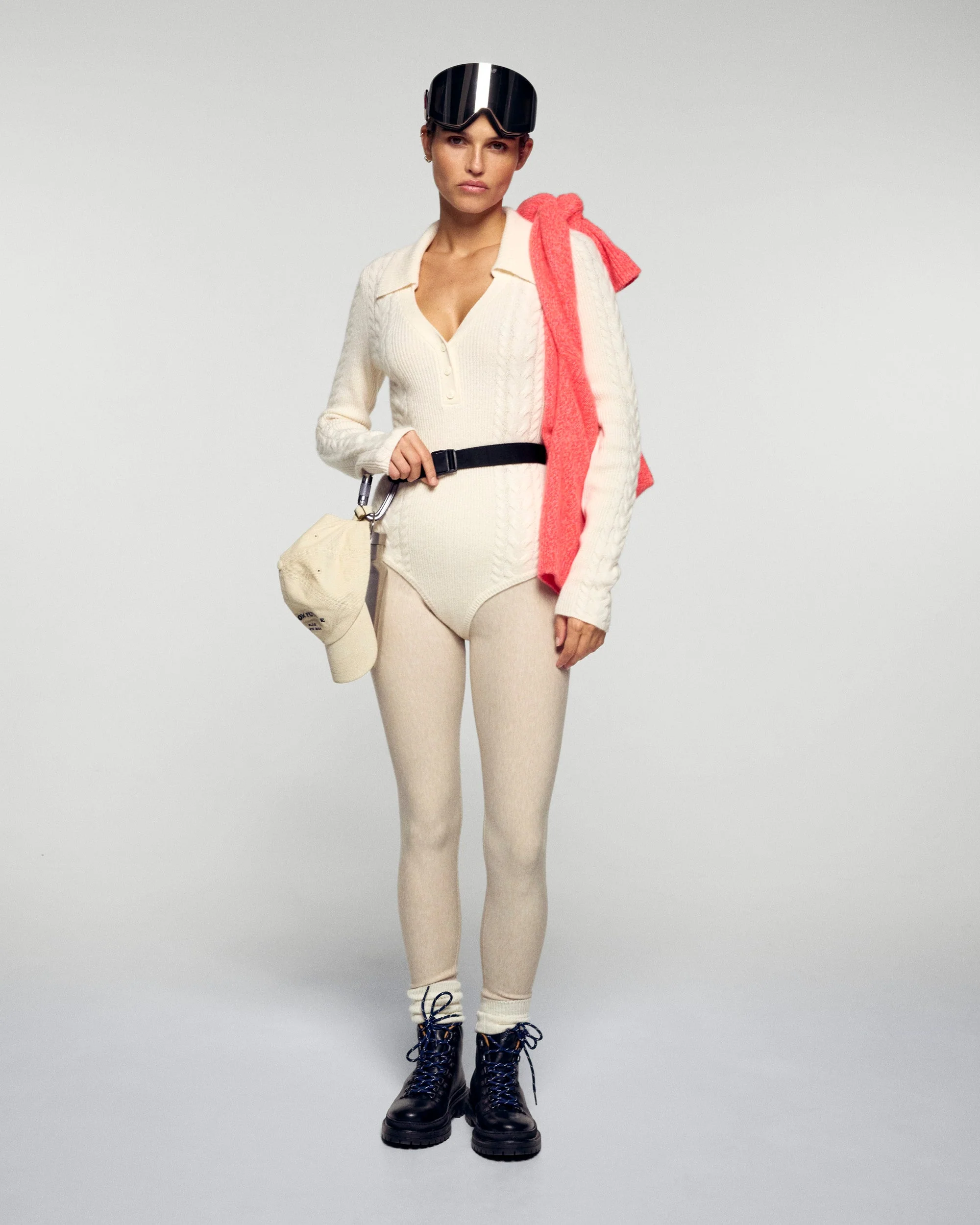Long-Sleeved Cable Knit Bodysuit (H25 / FEMME / Ecru) - Image 4
