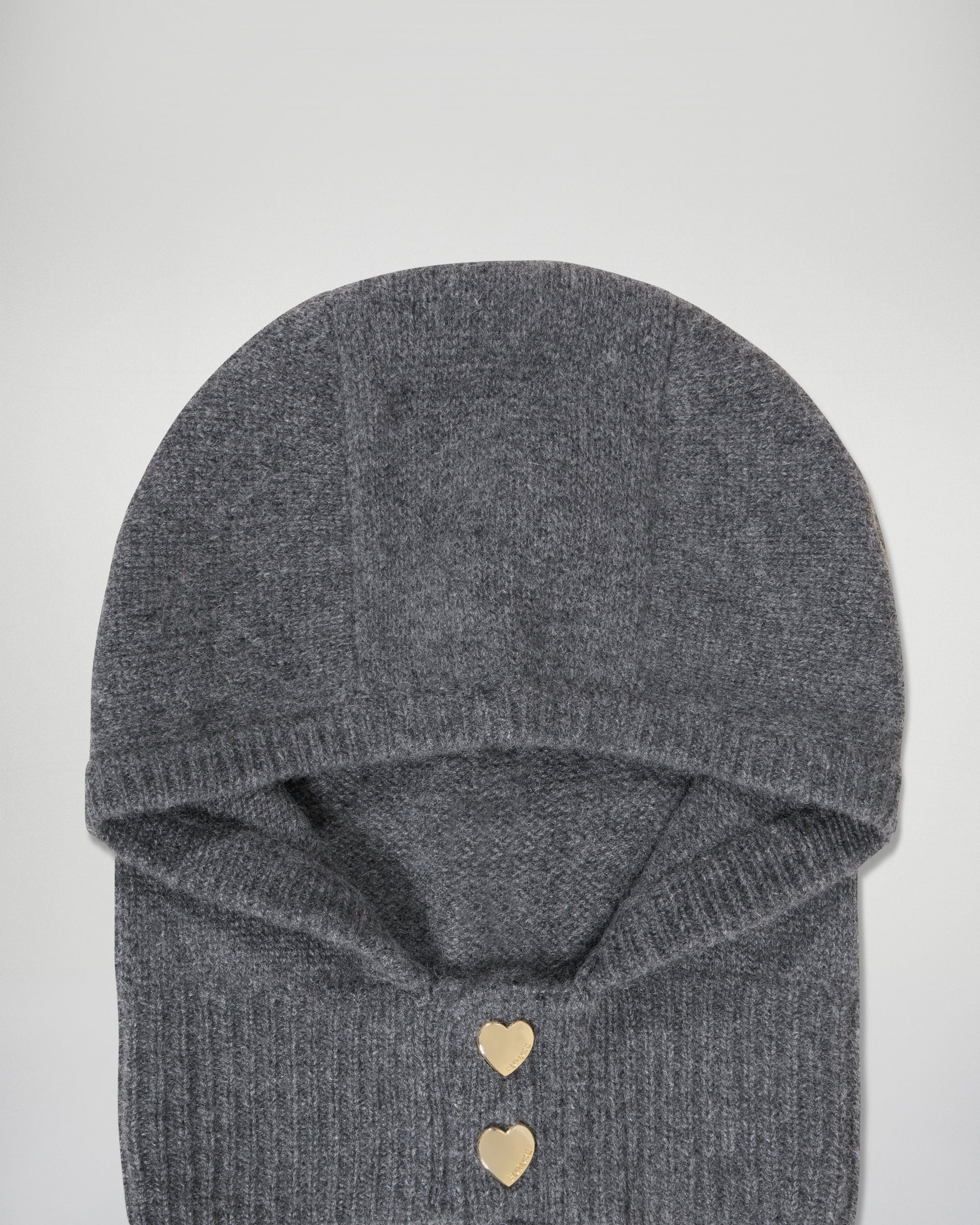 Regular Balaclava with Heart Snaps (H25 / ACCESSOIRES / Charcoal Gray) - Image 2