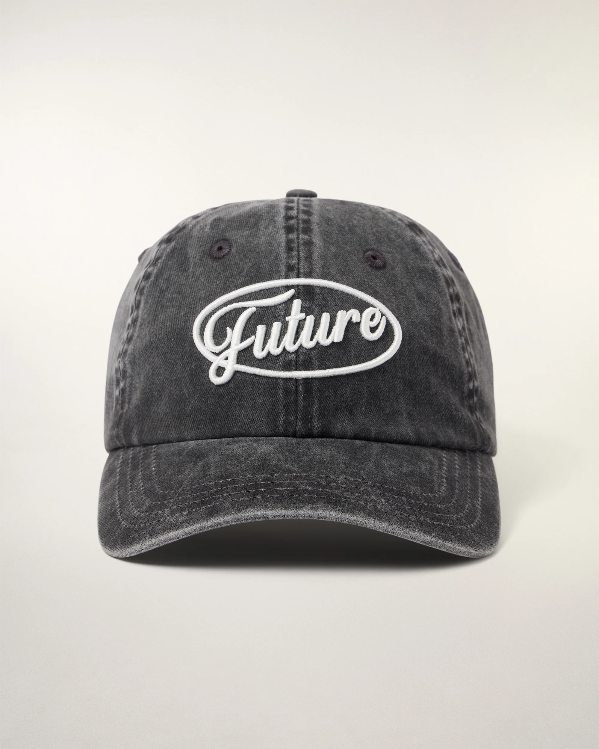 Cap with Raised Embroidery (S26 / ACCESSOIRES/ Washed Black) - Image 3
