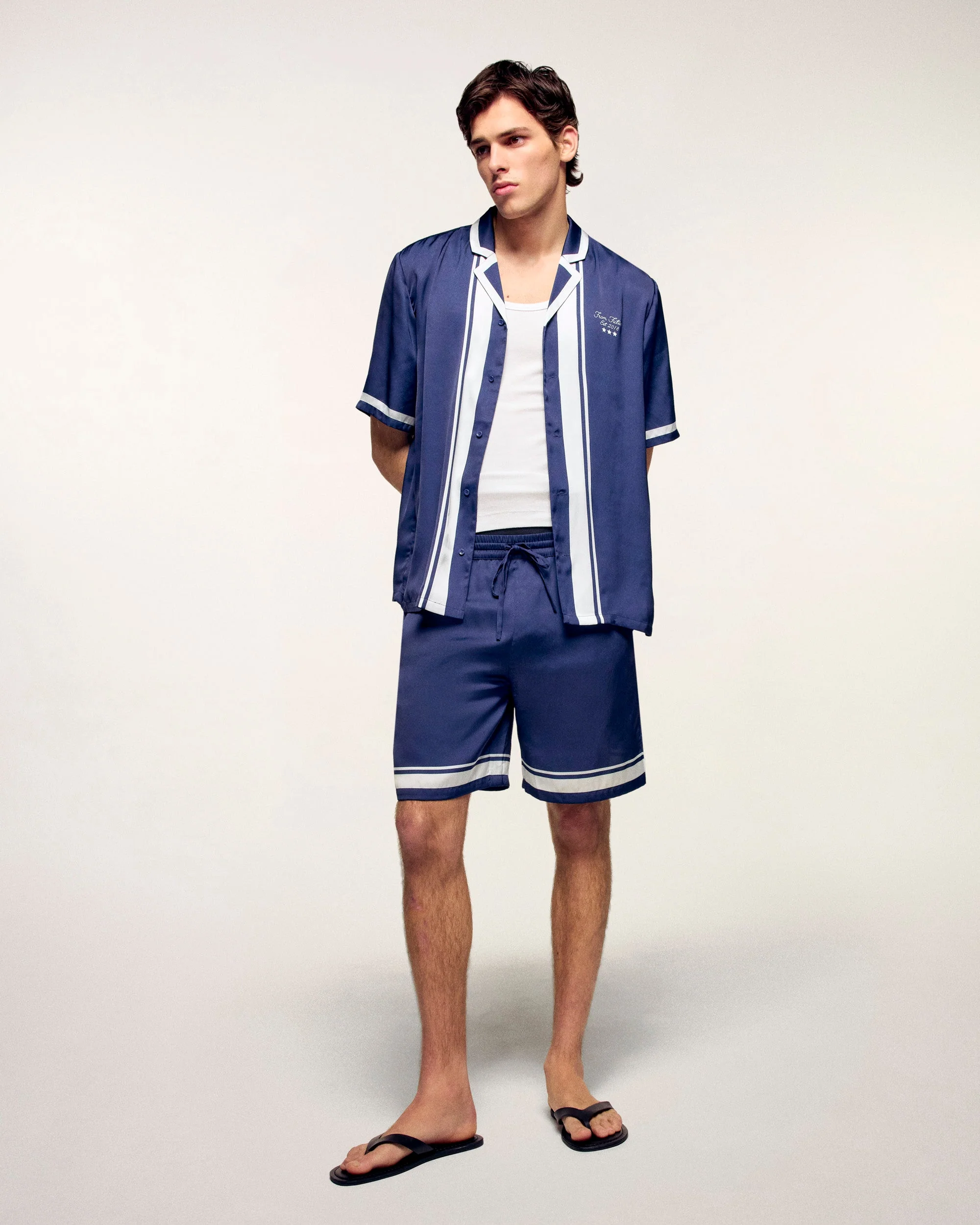 Bowling Style Short Sleeve Shirt (S26 / HOMME / Navy) - Image 3