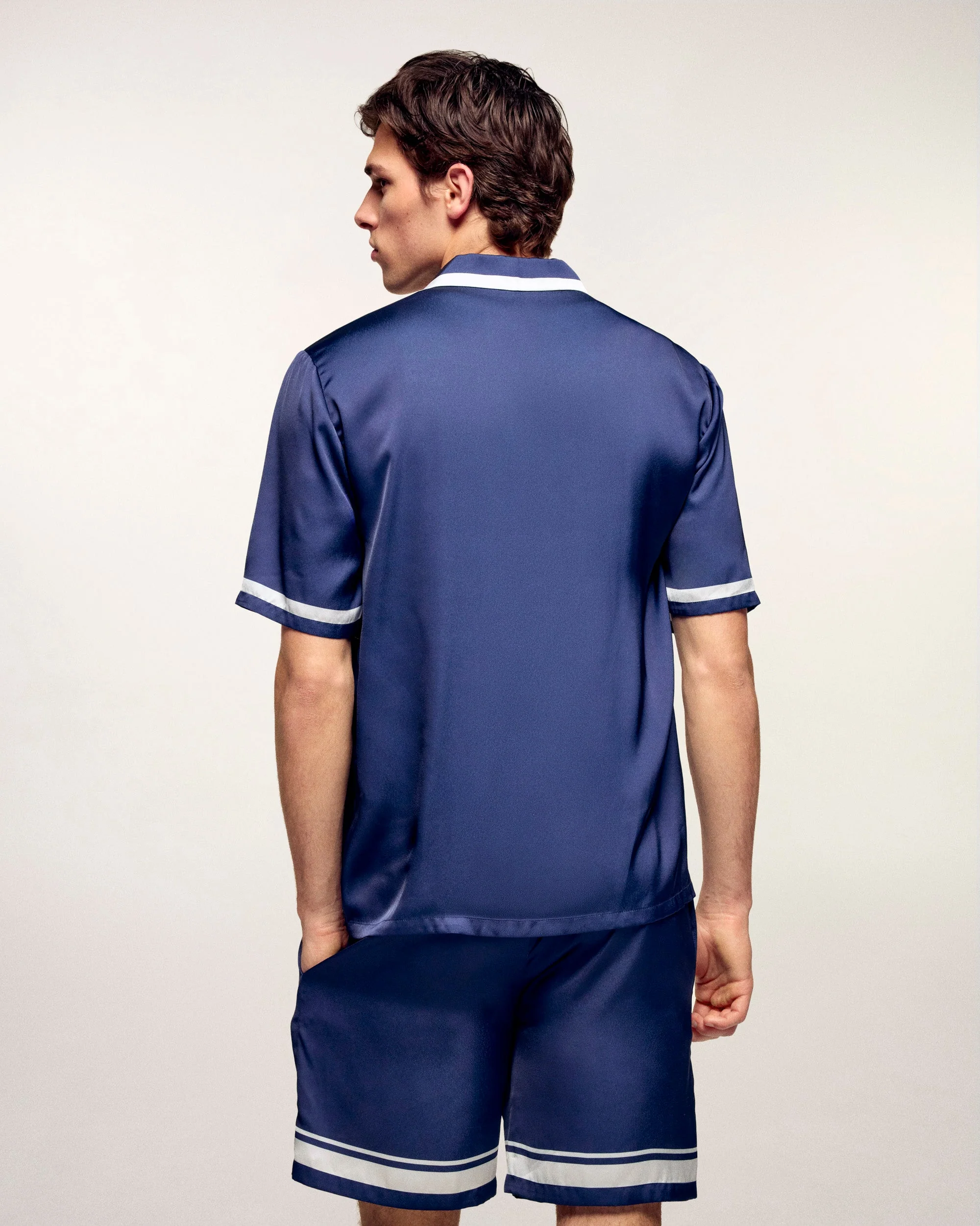 Bowling Style Short Sleeve Shirt (S26 / HOMME / Navy) - Image 4