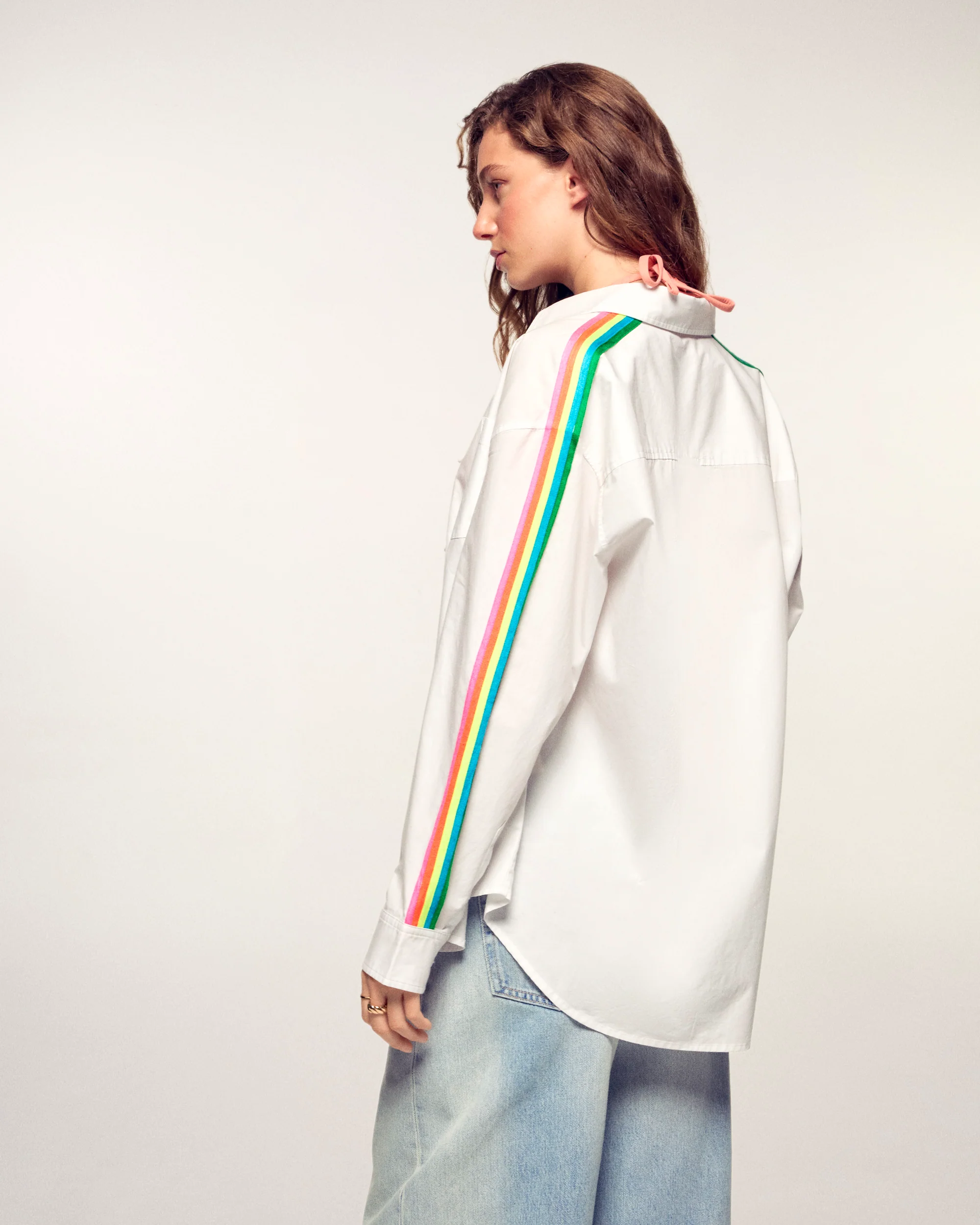 Long-Sleeve Striped Shirt (S26 / FEMME / White) - Image 3