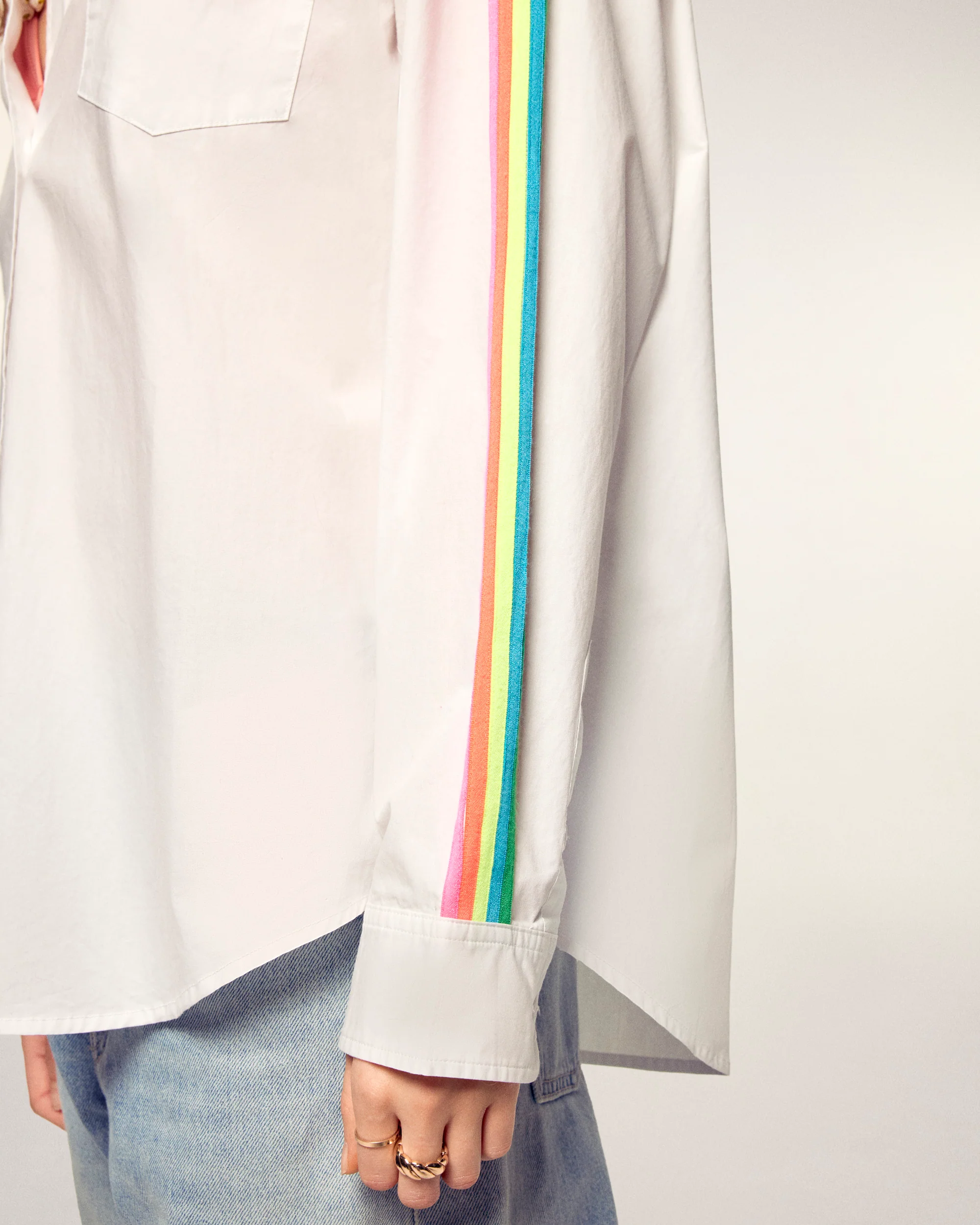 Long-Sleeve Striped Shirt (S26 / FEMME / White) - Image 6