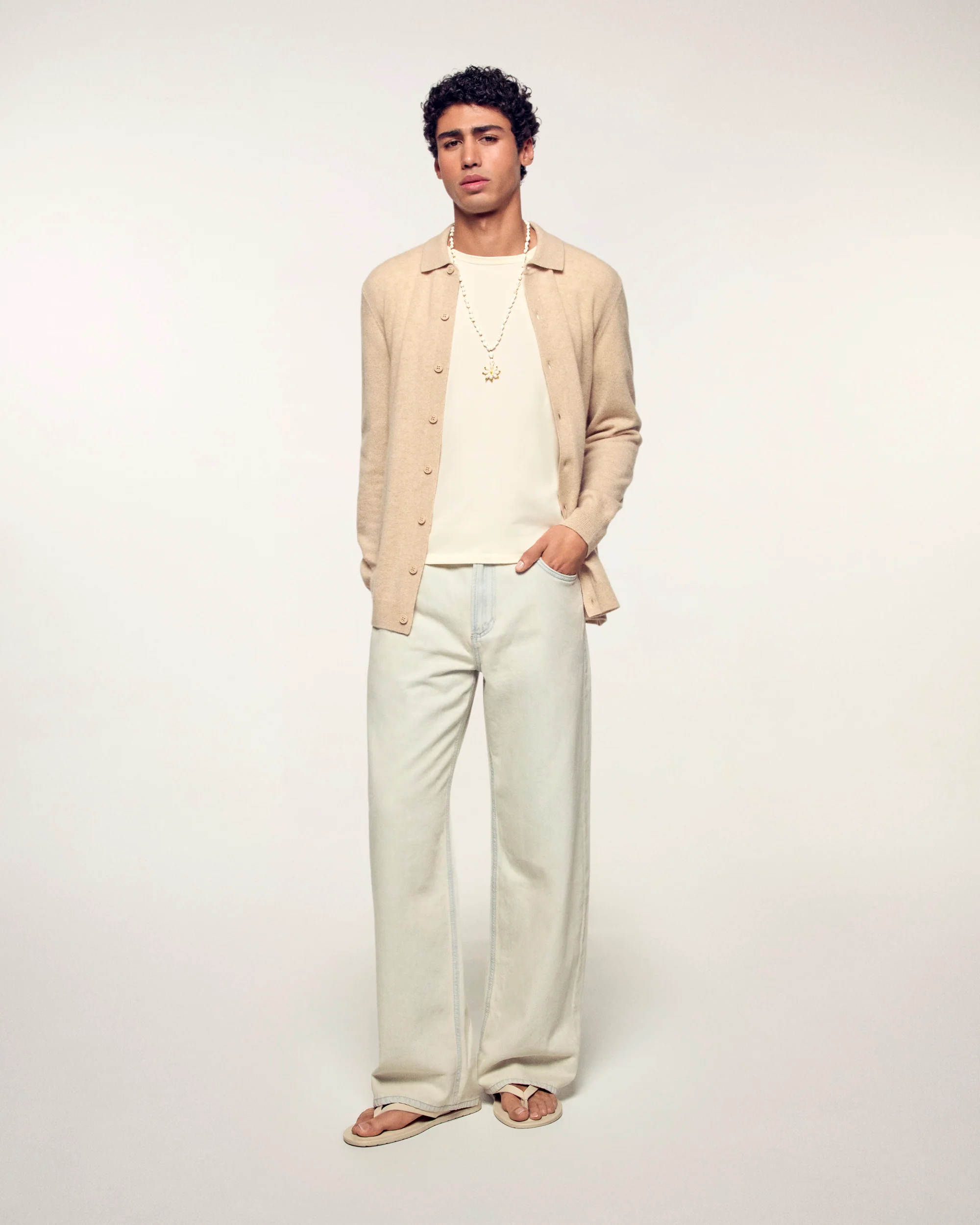 Long Sleeve Shirt (S26 / HOMME / Beige Chiné) - Image 4