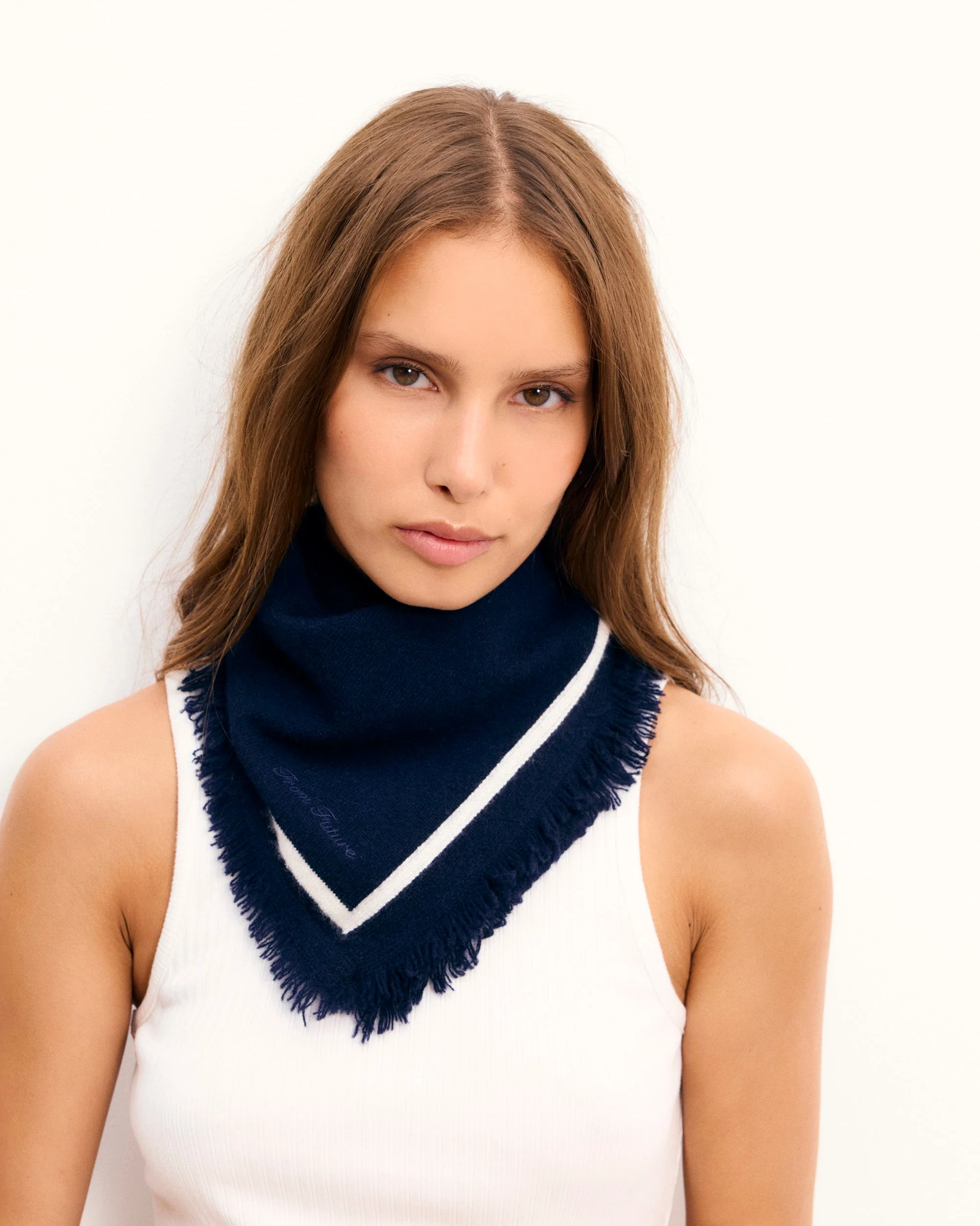 Regular Two-tone Scarf (H24 / ACCESSORIES / Navy)