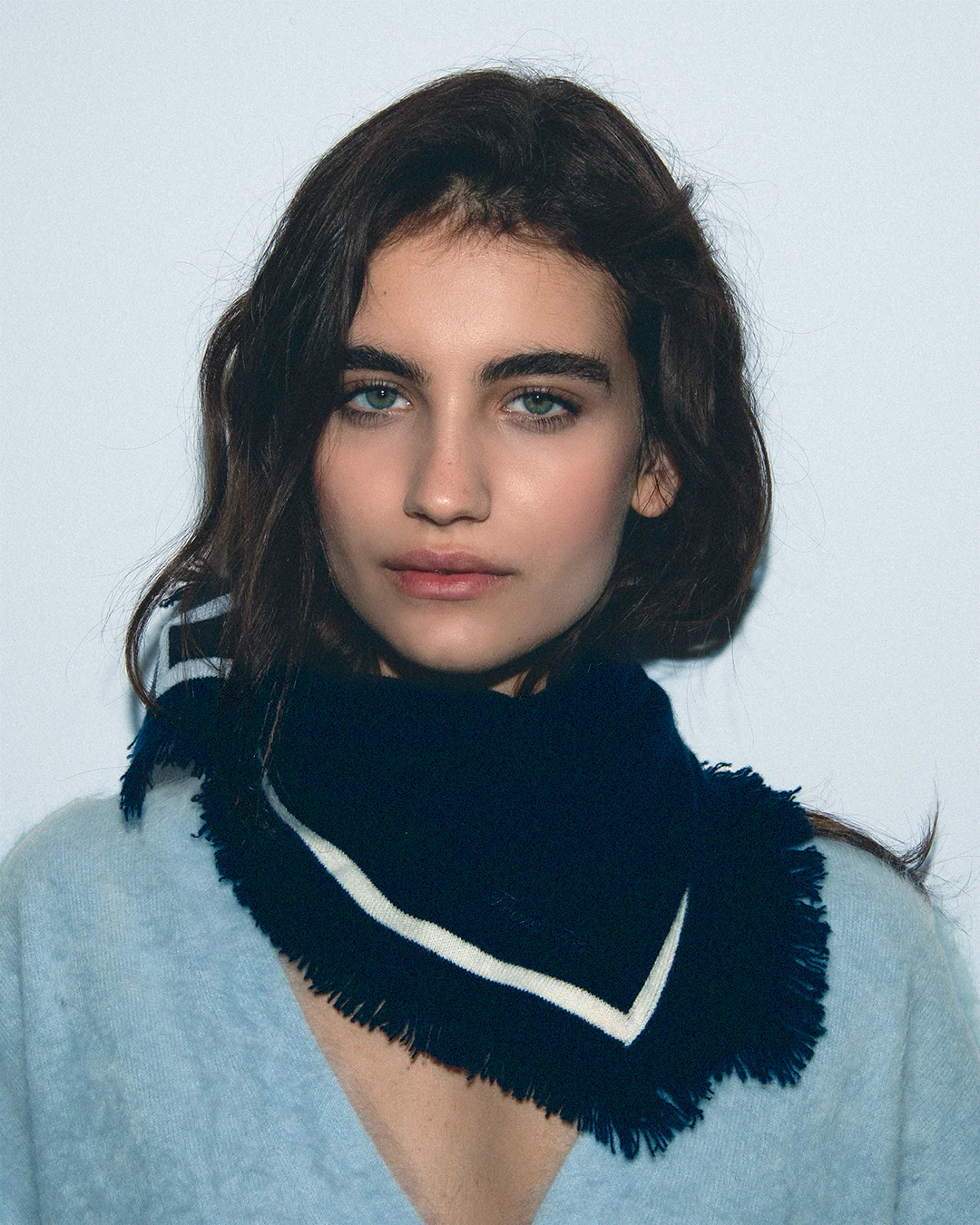 Regular Two-tone Scarf (H24 / ACCESSORIES / Navy) - Image 2