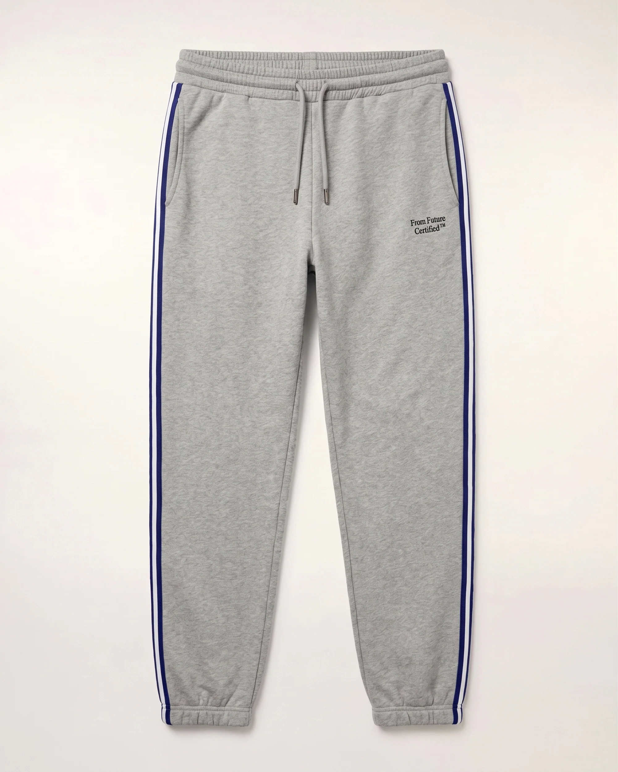 Wide-Leg Striped Joggers with Embroidery (S26 / HOMME / Gris Chine Foncé) - Image 5