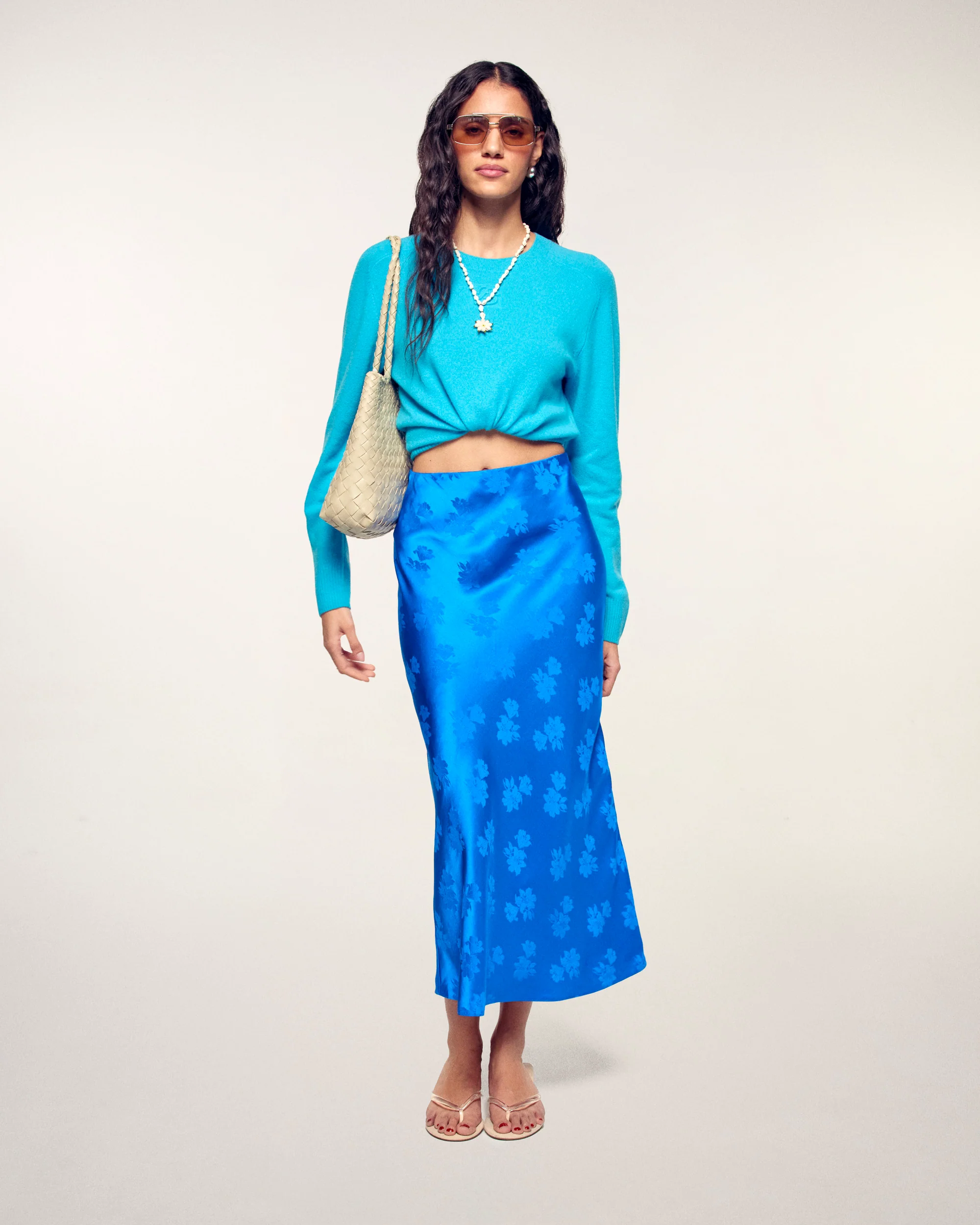 Midi Skirt (S26 / FEMME / Ocean Jacquard)
