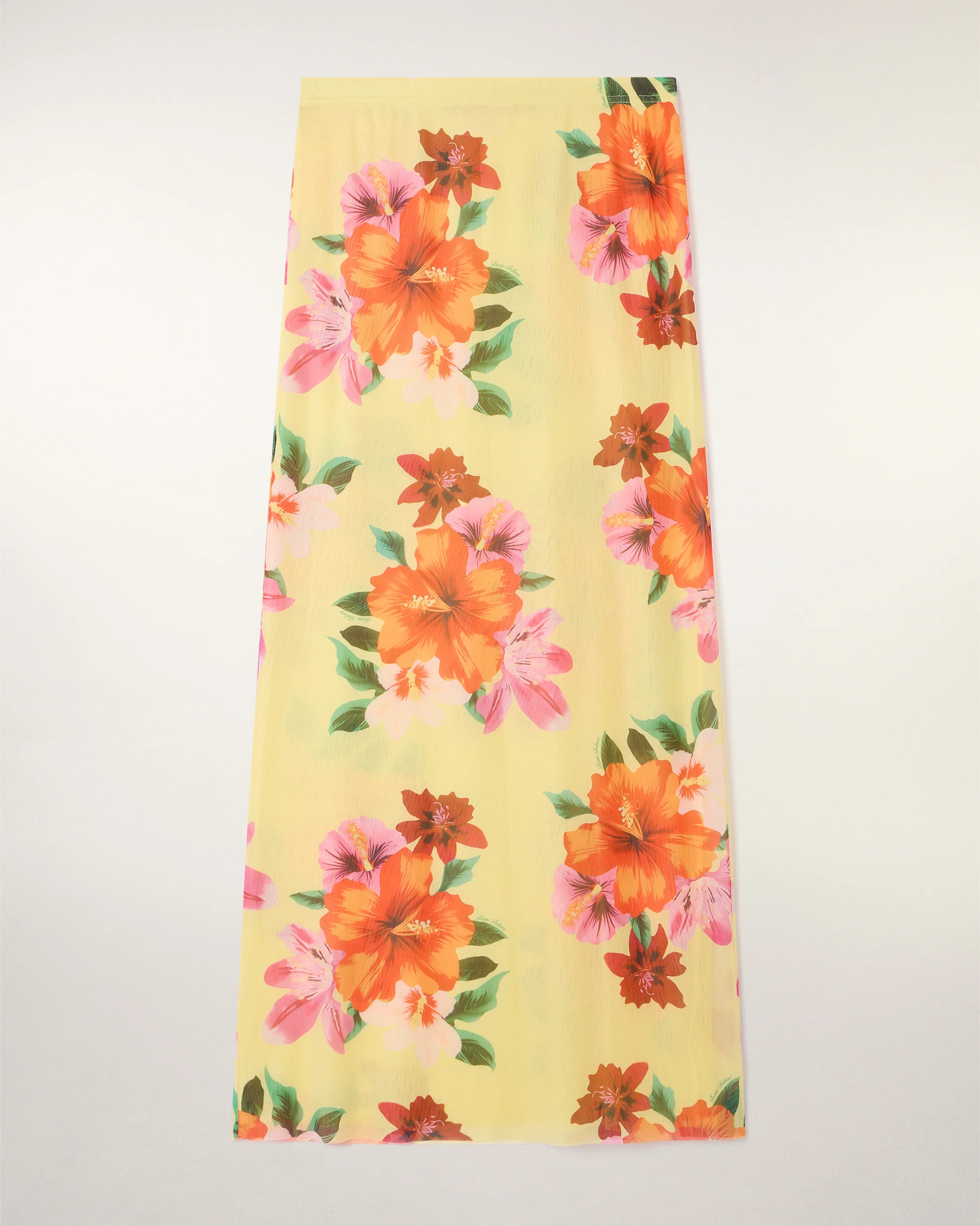 Mid-length Flower Print Skirt (S26 / FEMME / YELLOW FLOWER ISLAND) - Image 7