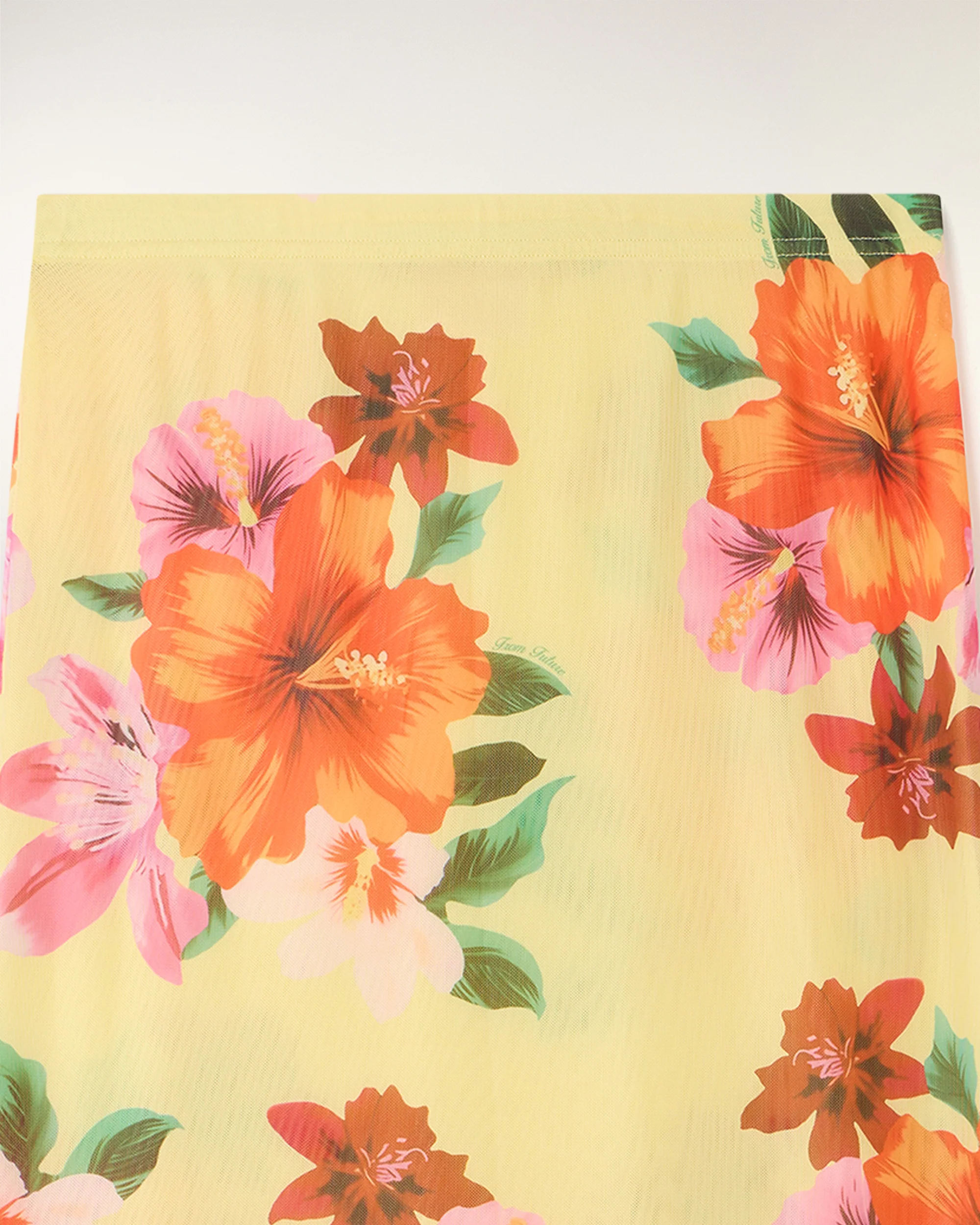 Mid-length Flower Print Skirt (S26 / FEMME / YELLOW FLOWER ISLAND) - Image 8