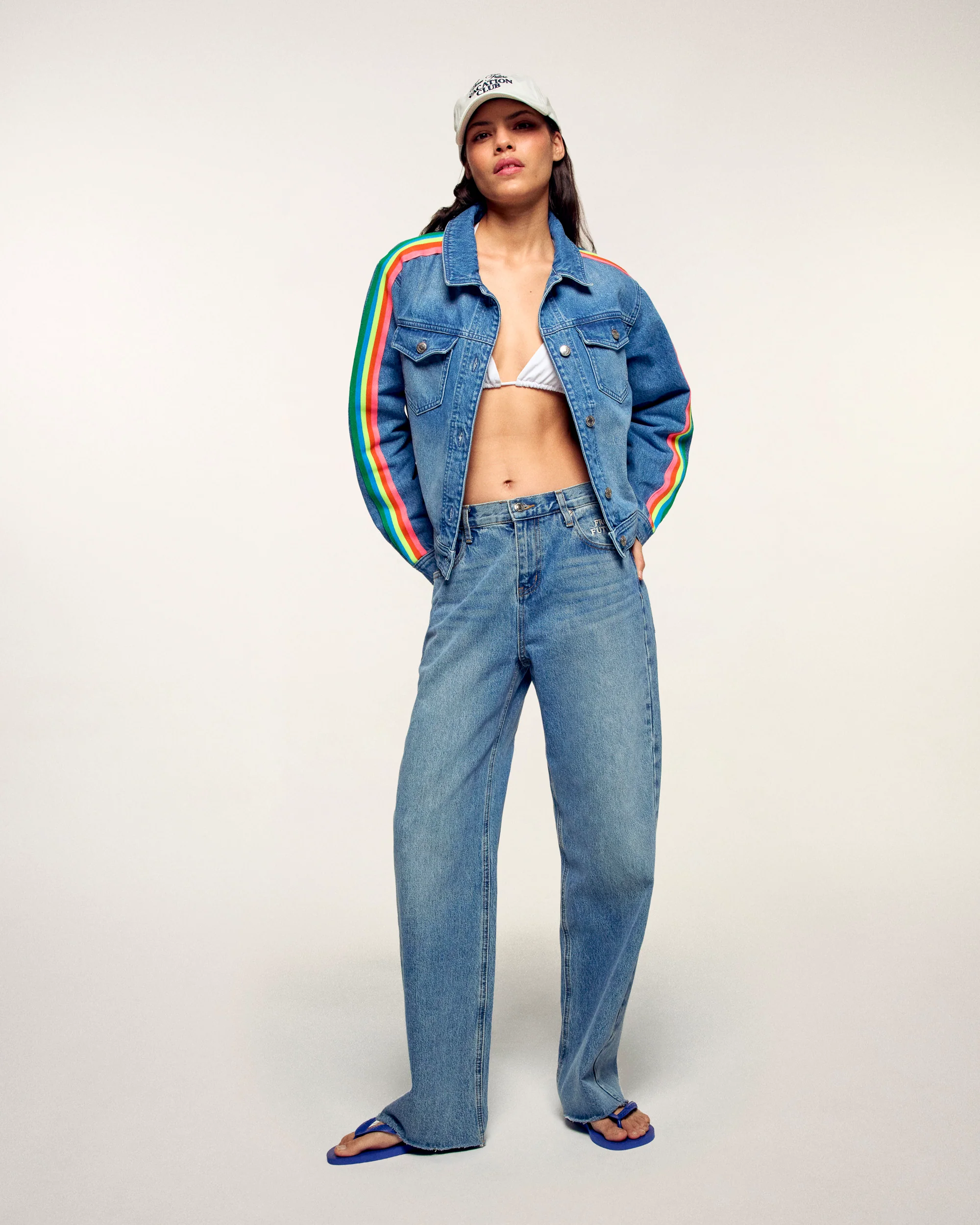 Multicolored Striped Jacket (S26/ FEMME/ Gris Chiné Clair) - Image 3