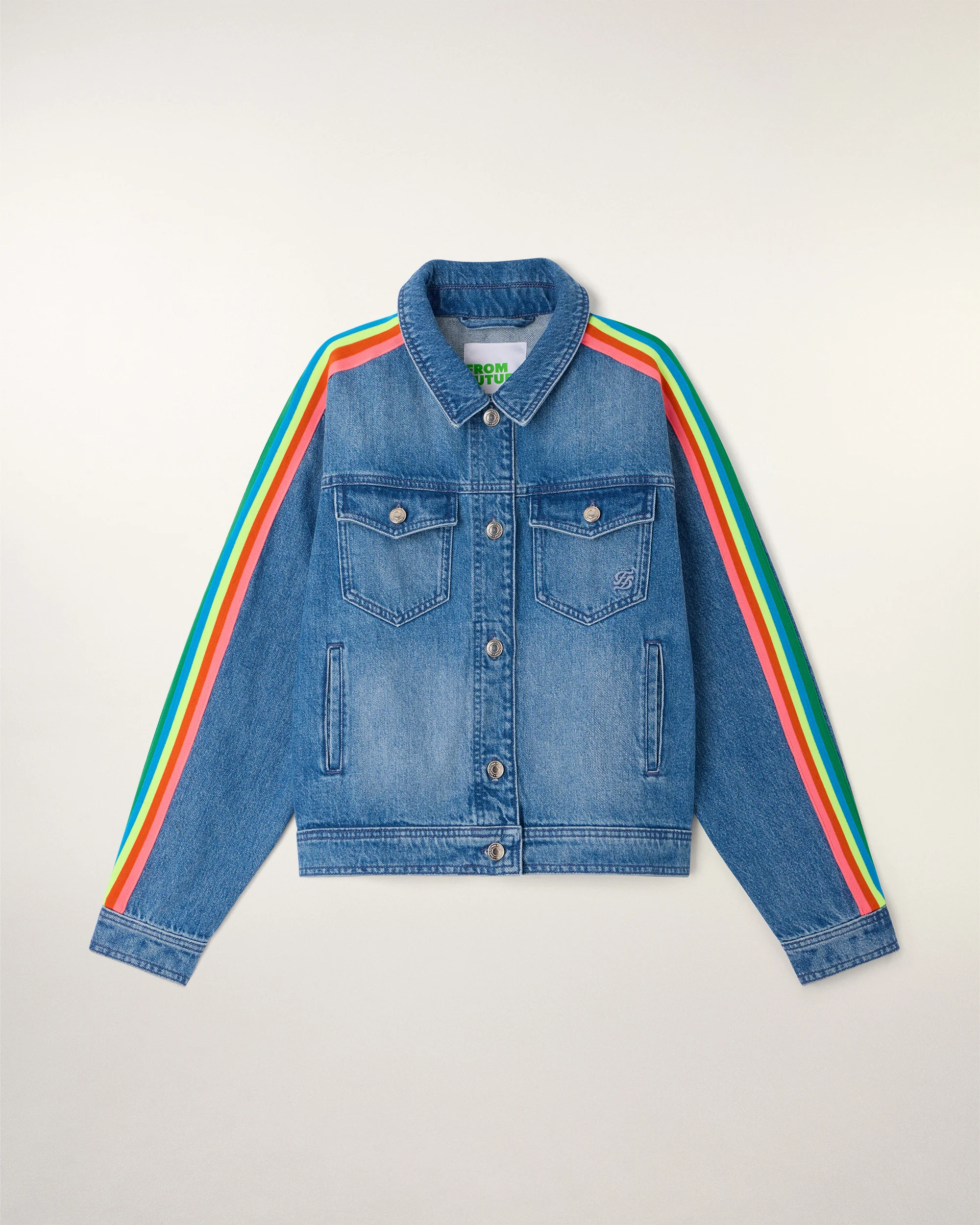 Multicolored Striped Jacket (S26/ FEMME/ Gris Chiné Clair) - Image 5