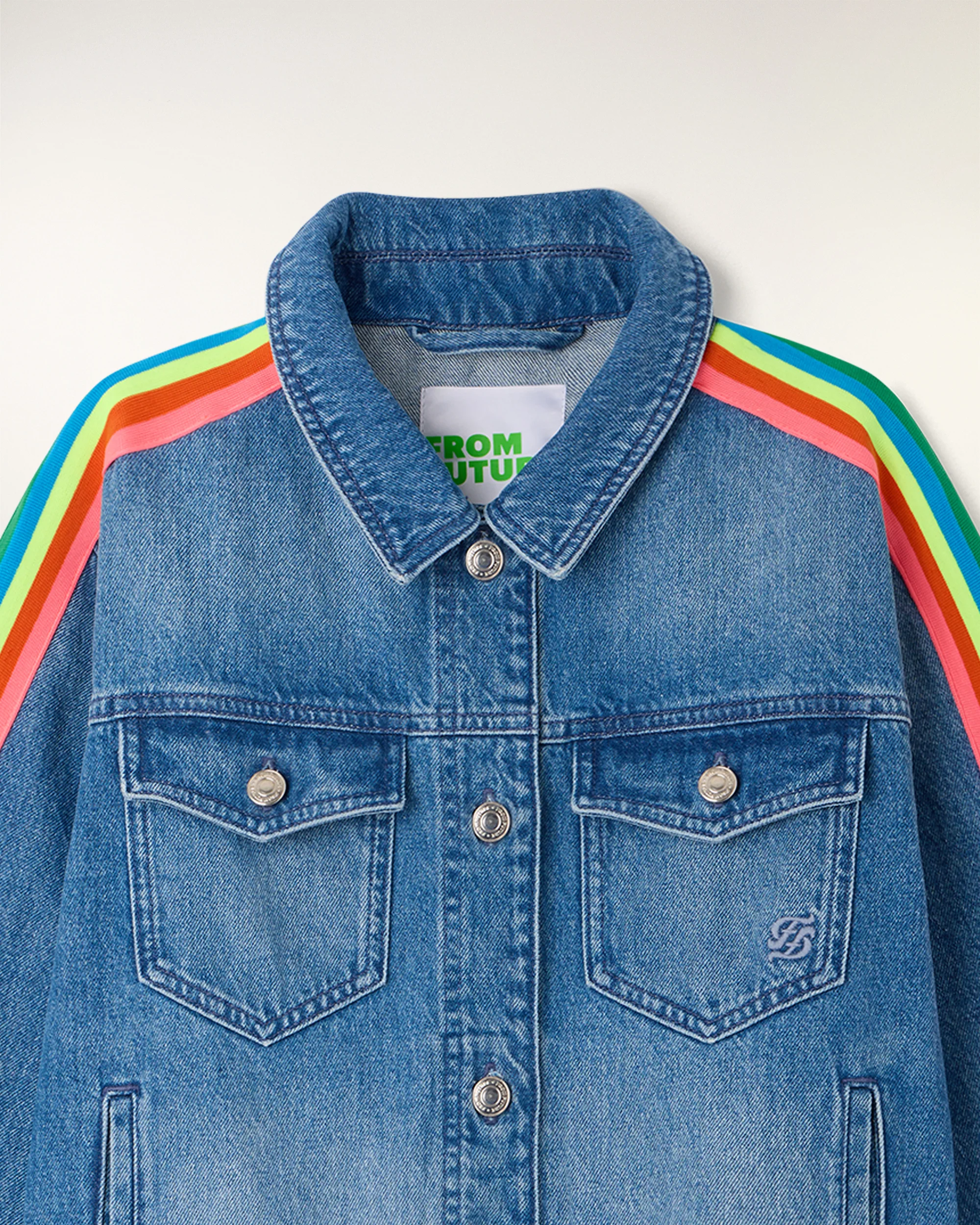Multicolored Striped Jacket (S26/ FEMME/ Gris Chiné Clair) - Image 6