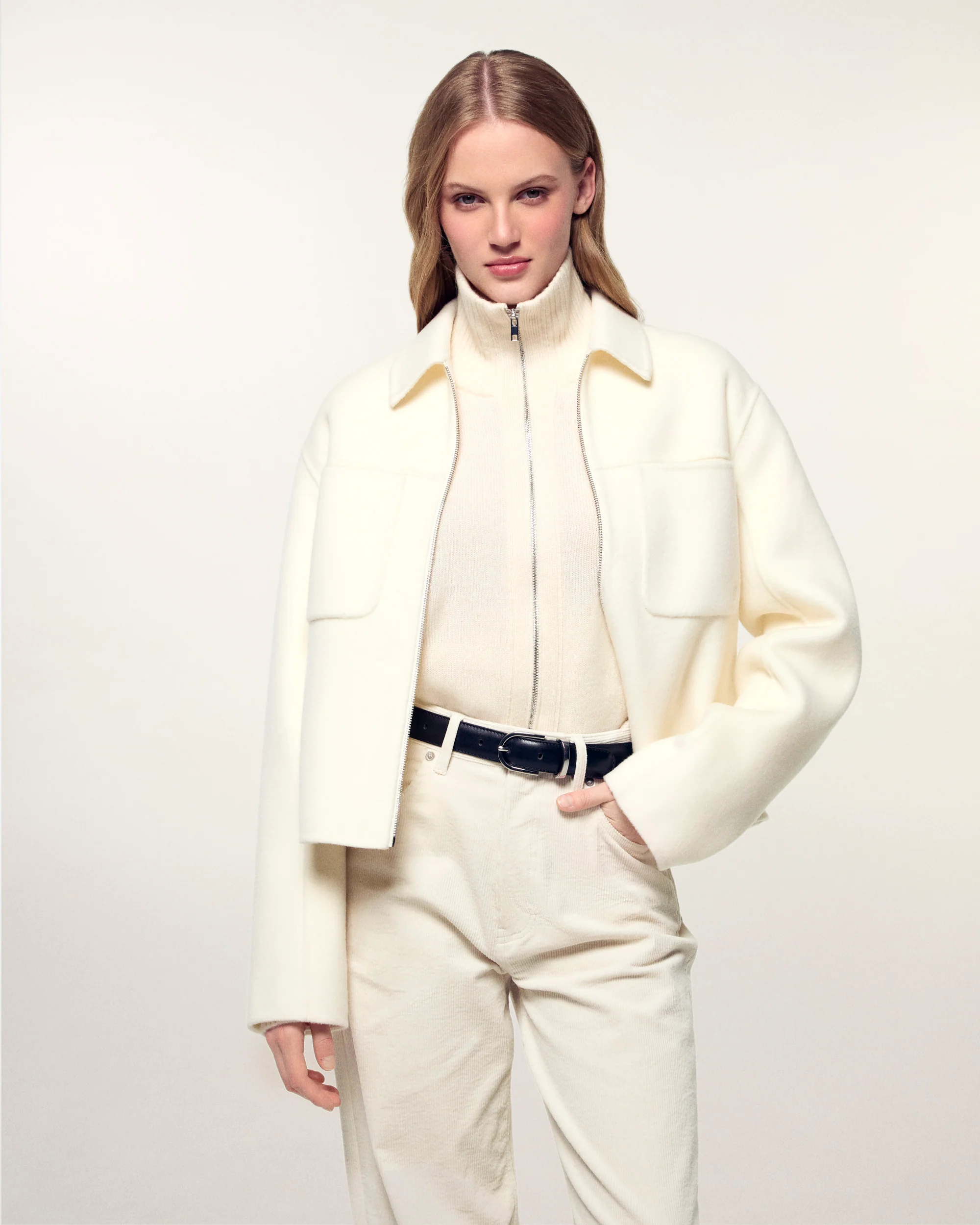 "FF" Embroidery Jacket (S26/ FEMME/ Ecru)
