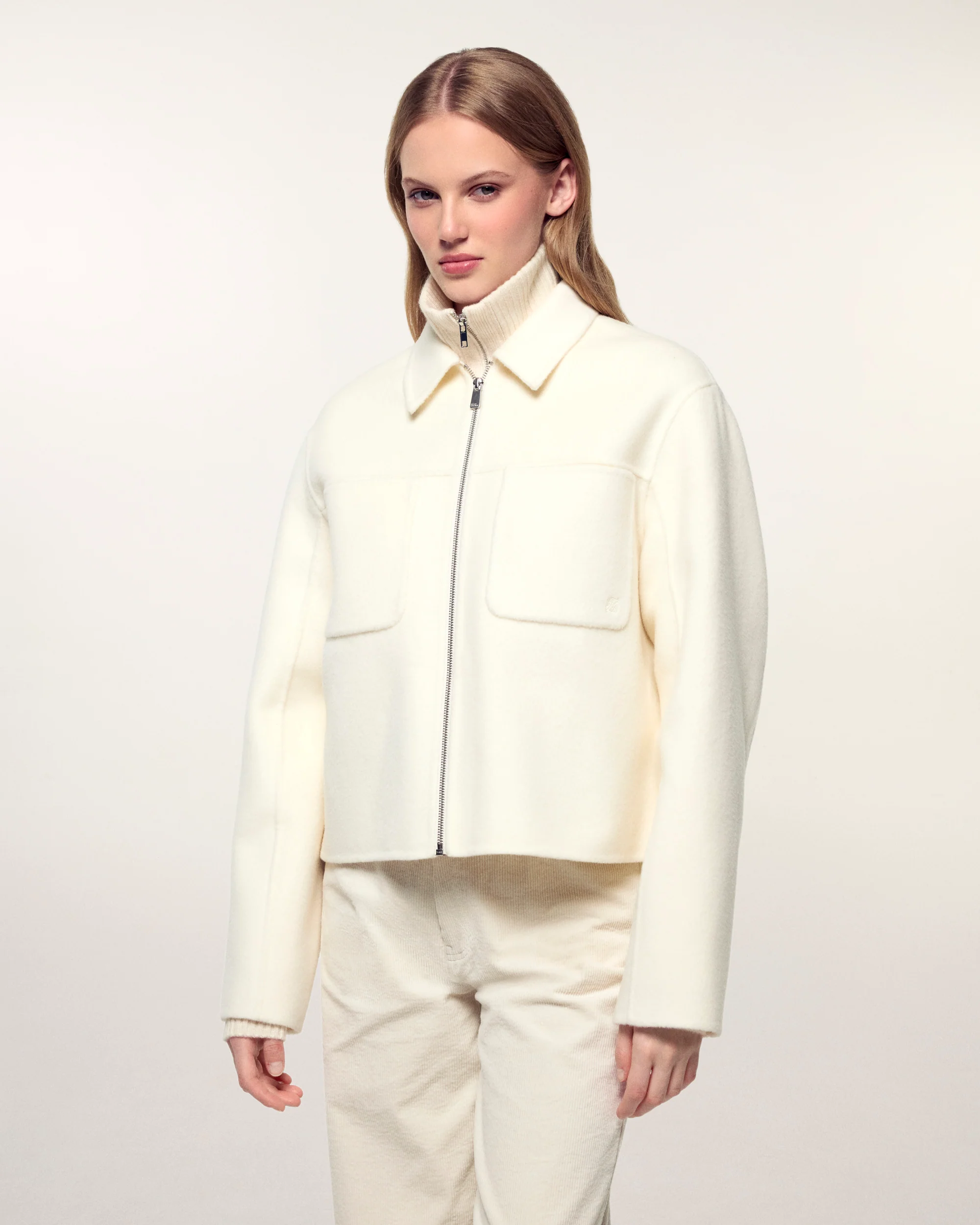 "FF" Embroidery Jacket (S26/ FEMME/ Ecru) - Image 4