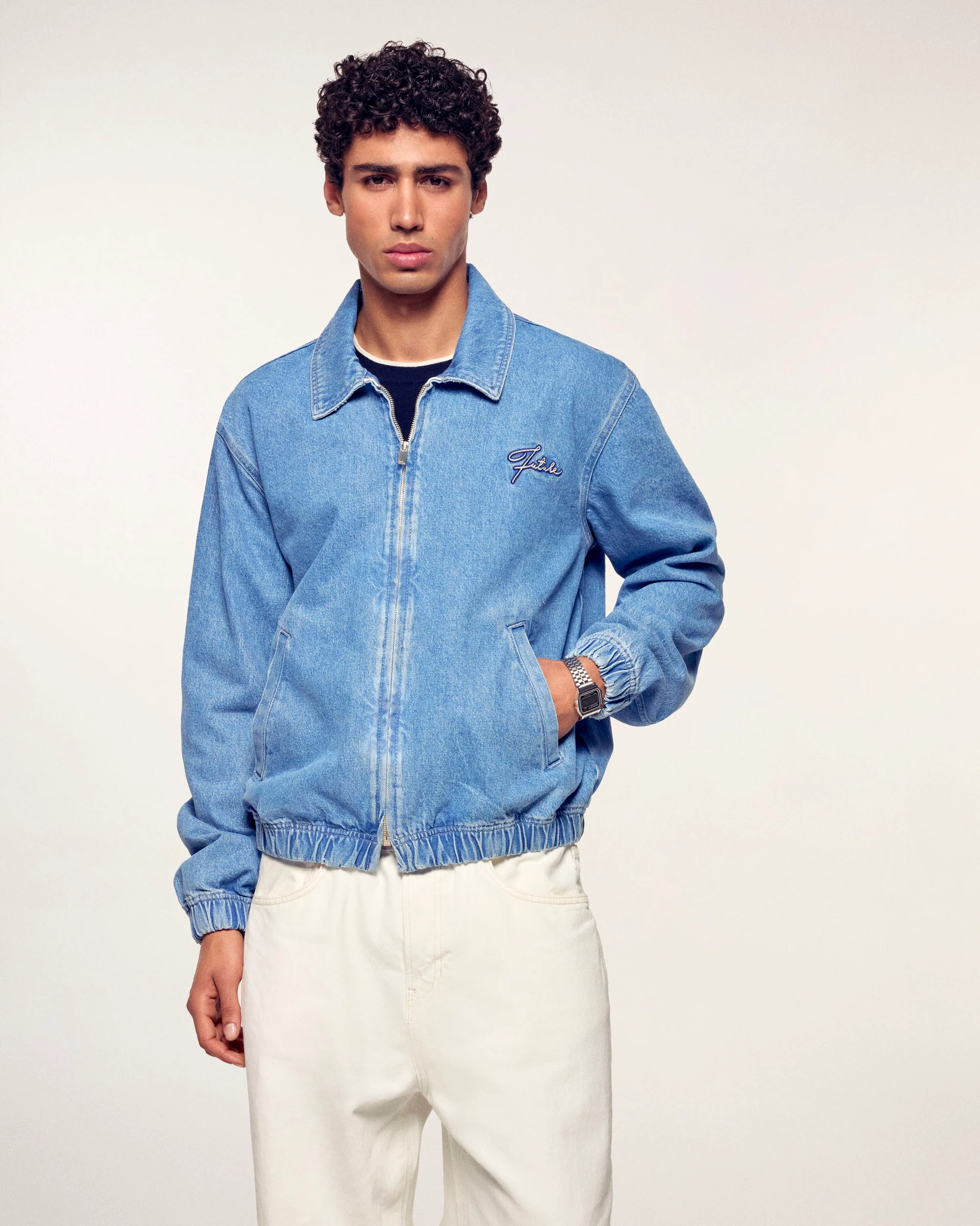 Outerwear Embroidered "Future" Jacket (S26/ HOMME/ Denim Blue) - Image 5