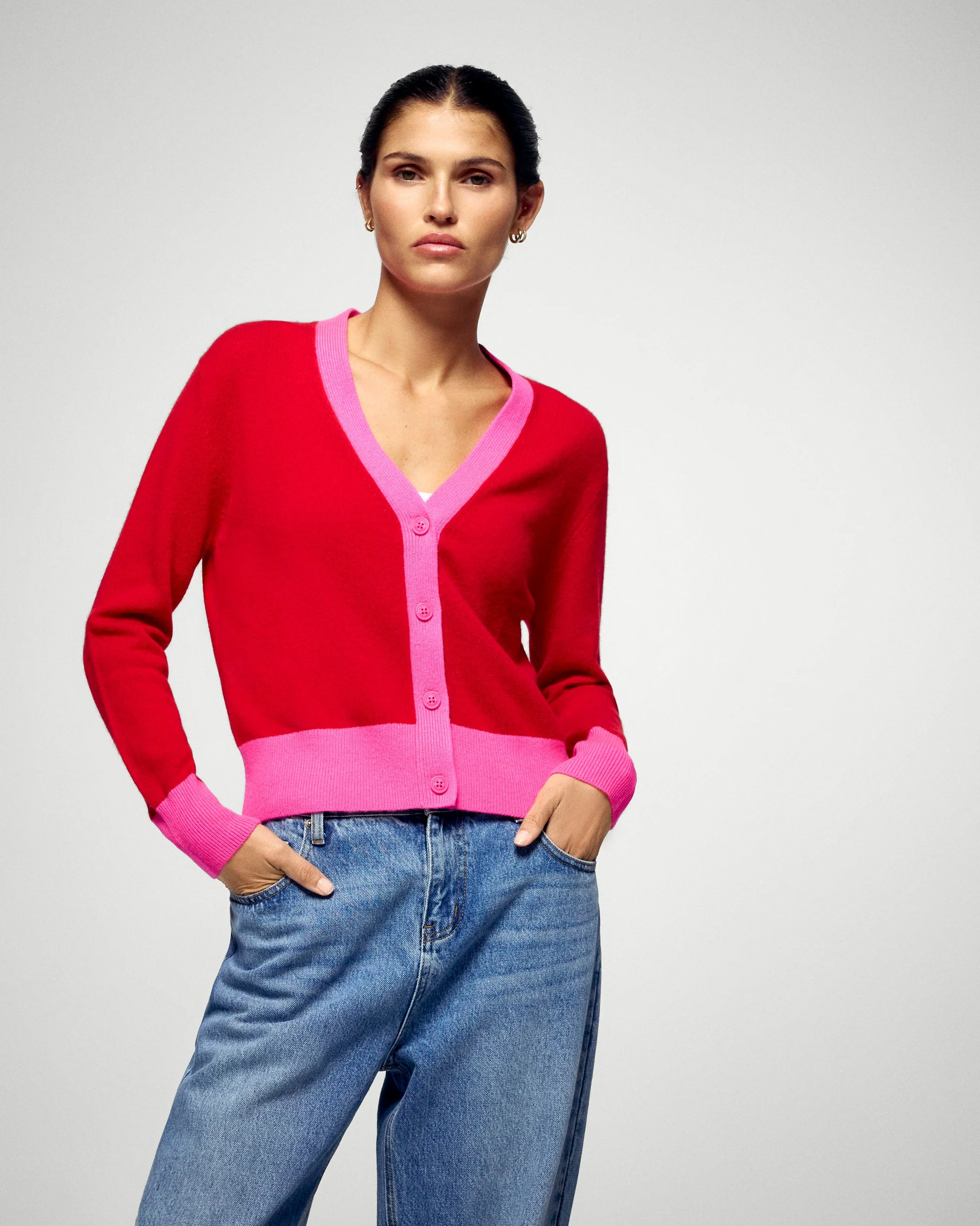 Cardigan sweater (H25 / FEMME / Hot Red)