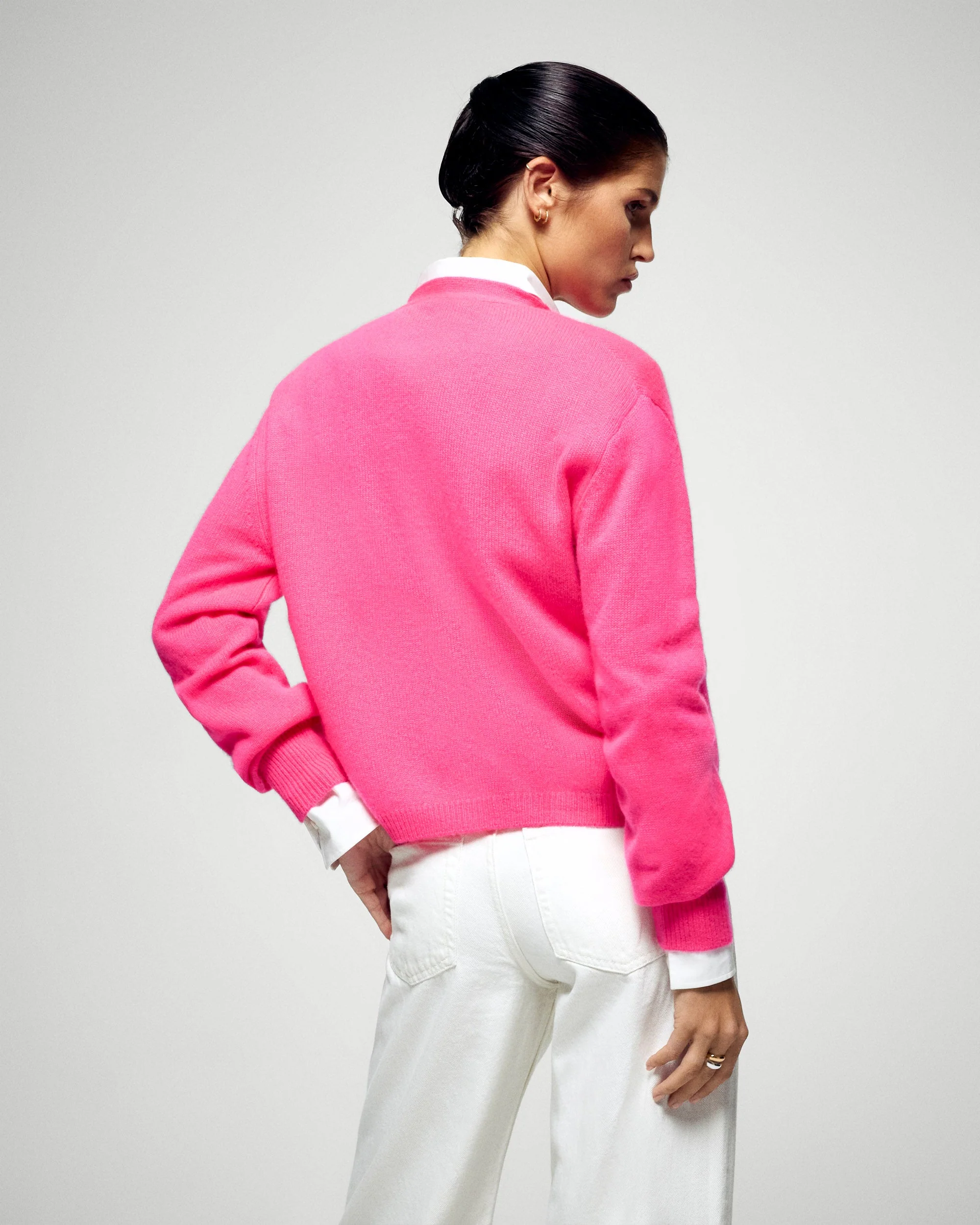 Cardigan sweater (H25 / FEMME / Solar Pink) - Image 2