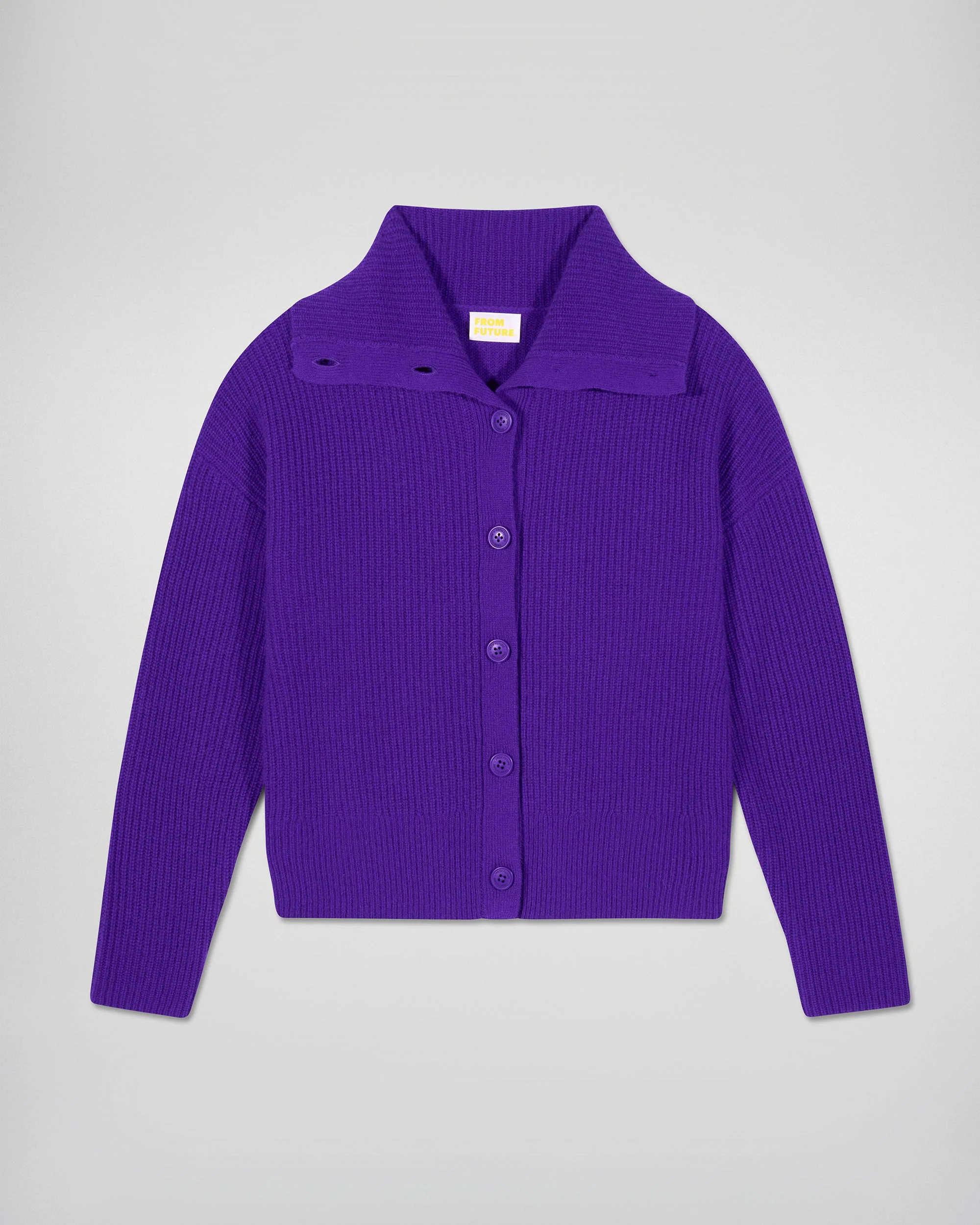Ribbed Cardigan Sweater (H25 / FEMME / Velvet Purple) - Image 5