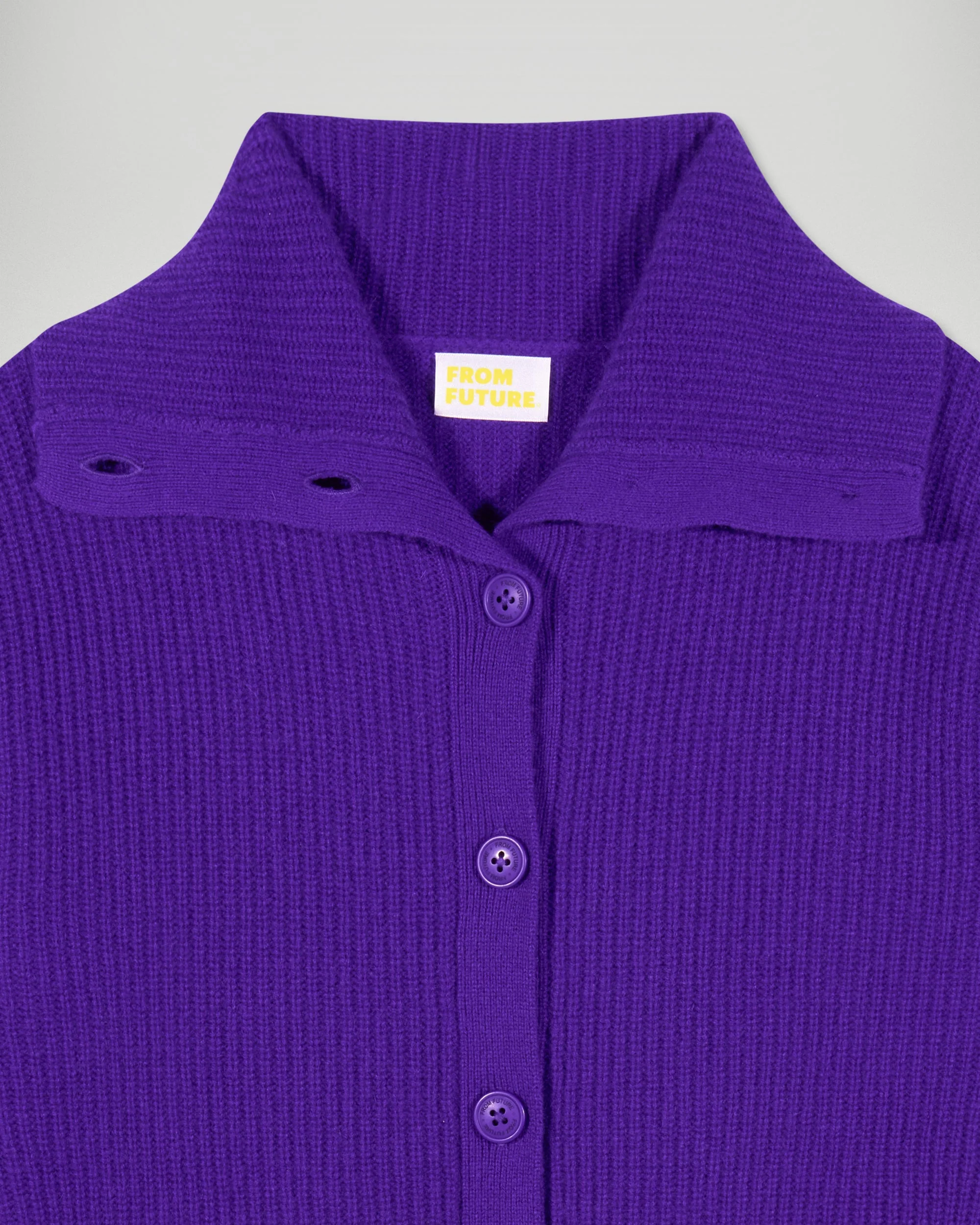 Ribbed Cardigan Sweater (H25 / FEMME / Velvet Purple) - Image 6