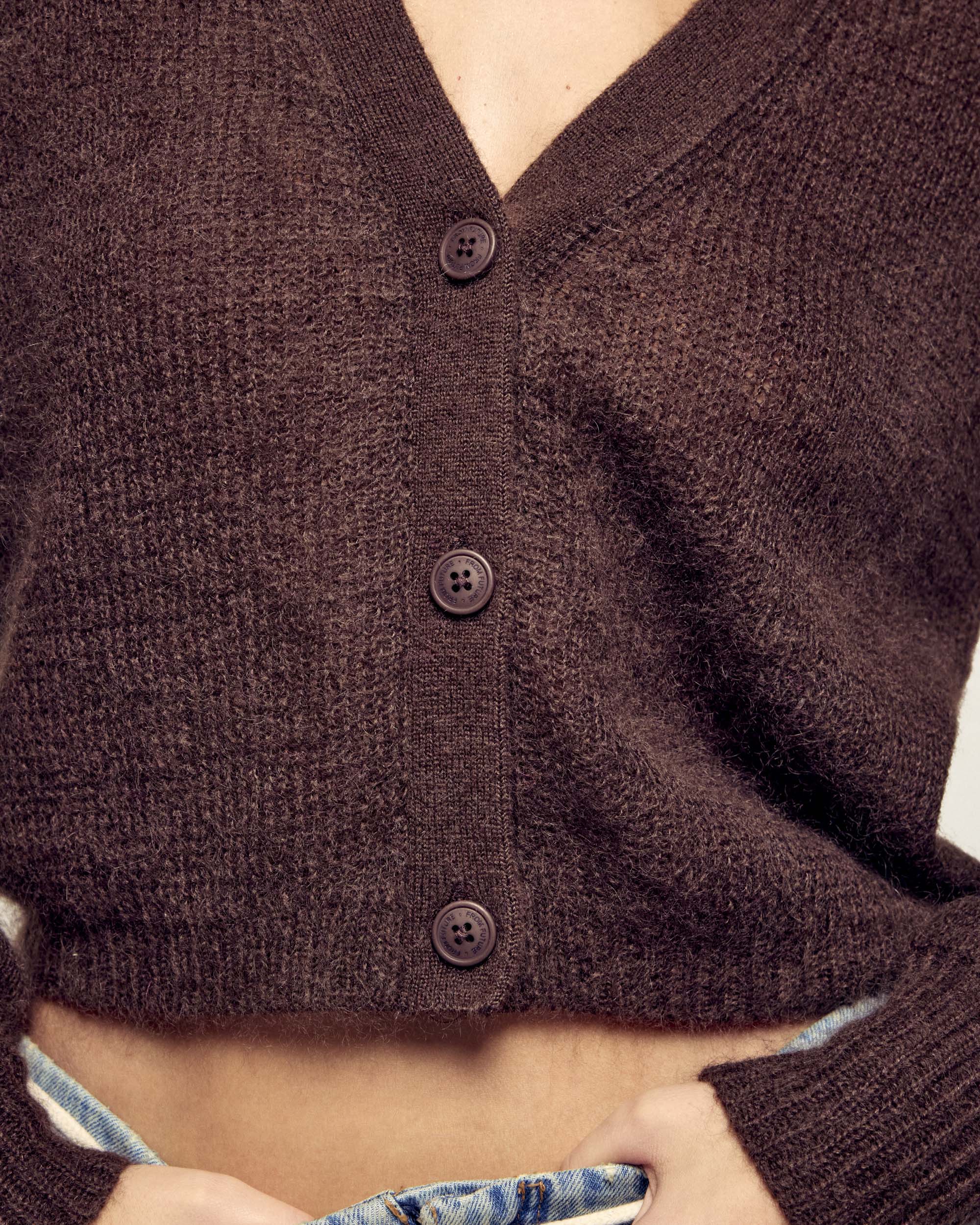 Mohair Cardigan (S26 / FEMME/ Chocolat) - Image 2