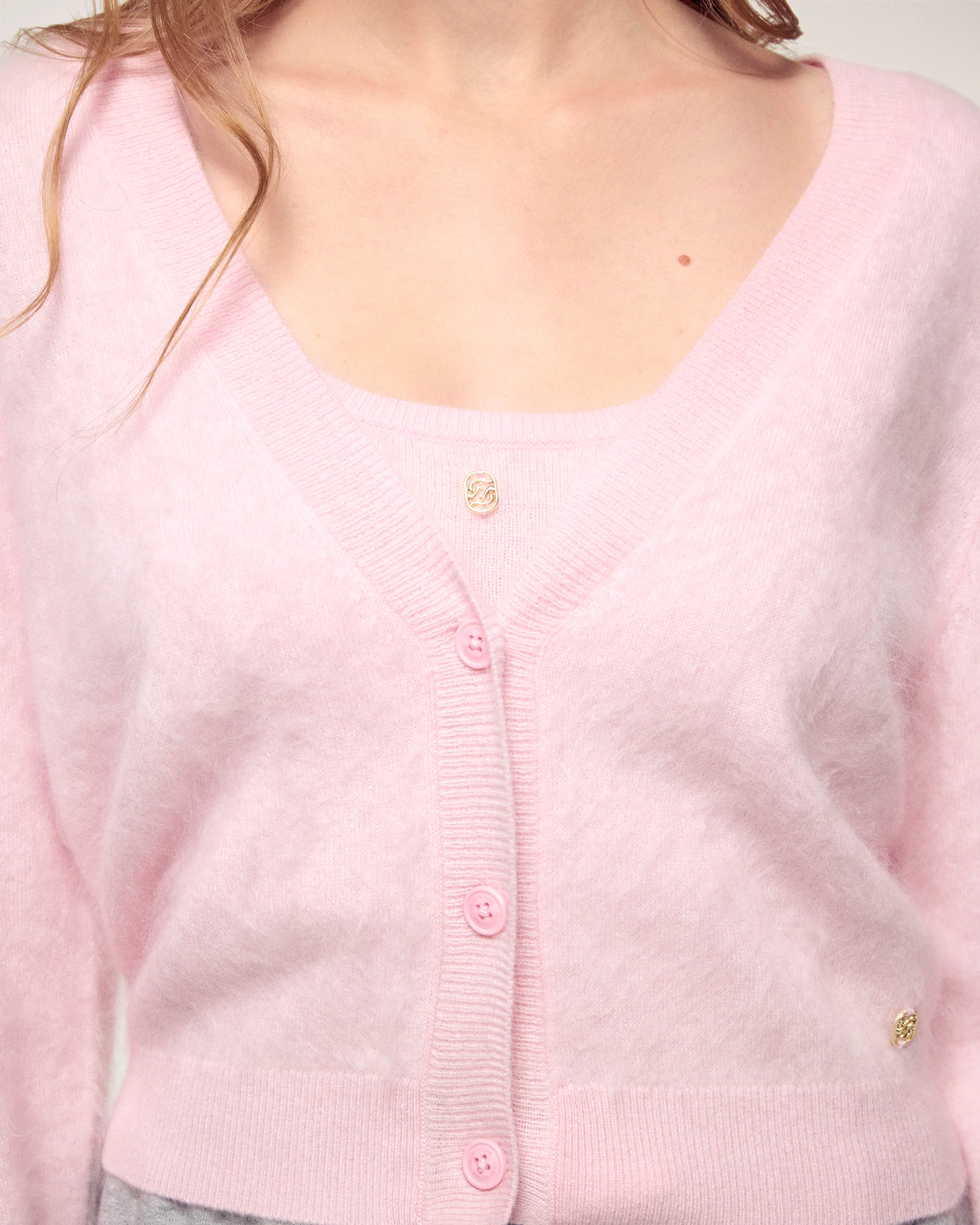 Brushed Cashmere Cardigan (S26/ FEMME/ Cloudy Pink) - Image 3