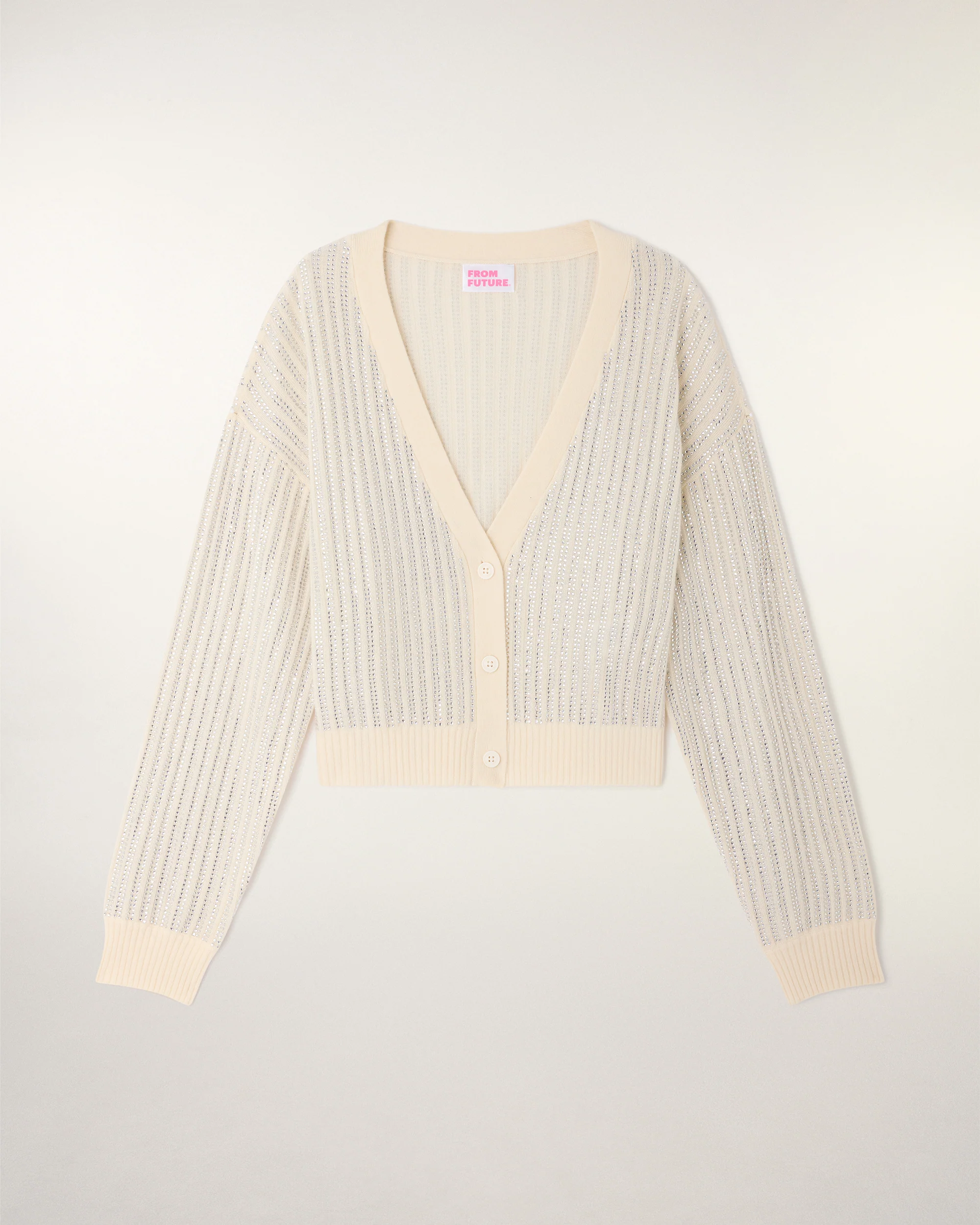 Rhinestone Cardigan (S26 / FEMME / Ecru) - Image 5