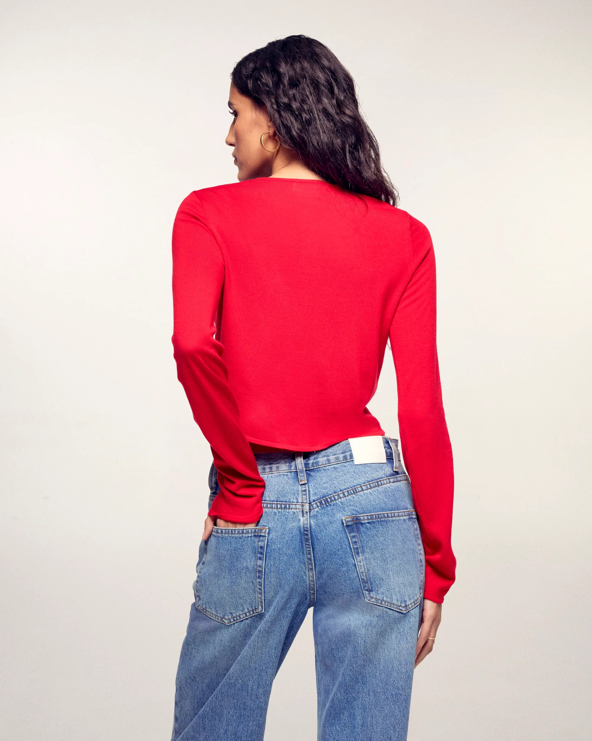 Heart Button Cardigan (S26 / FEMME / Hot Red / RWS) - Image 5