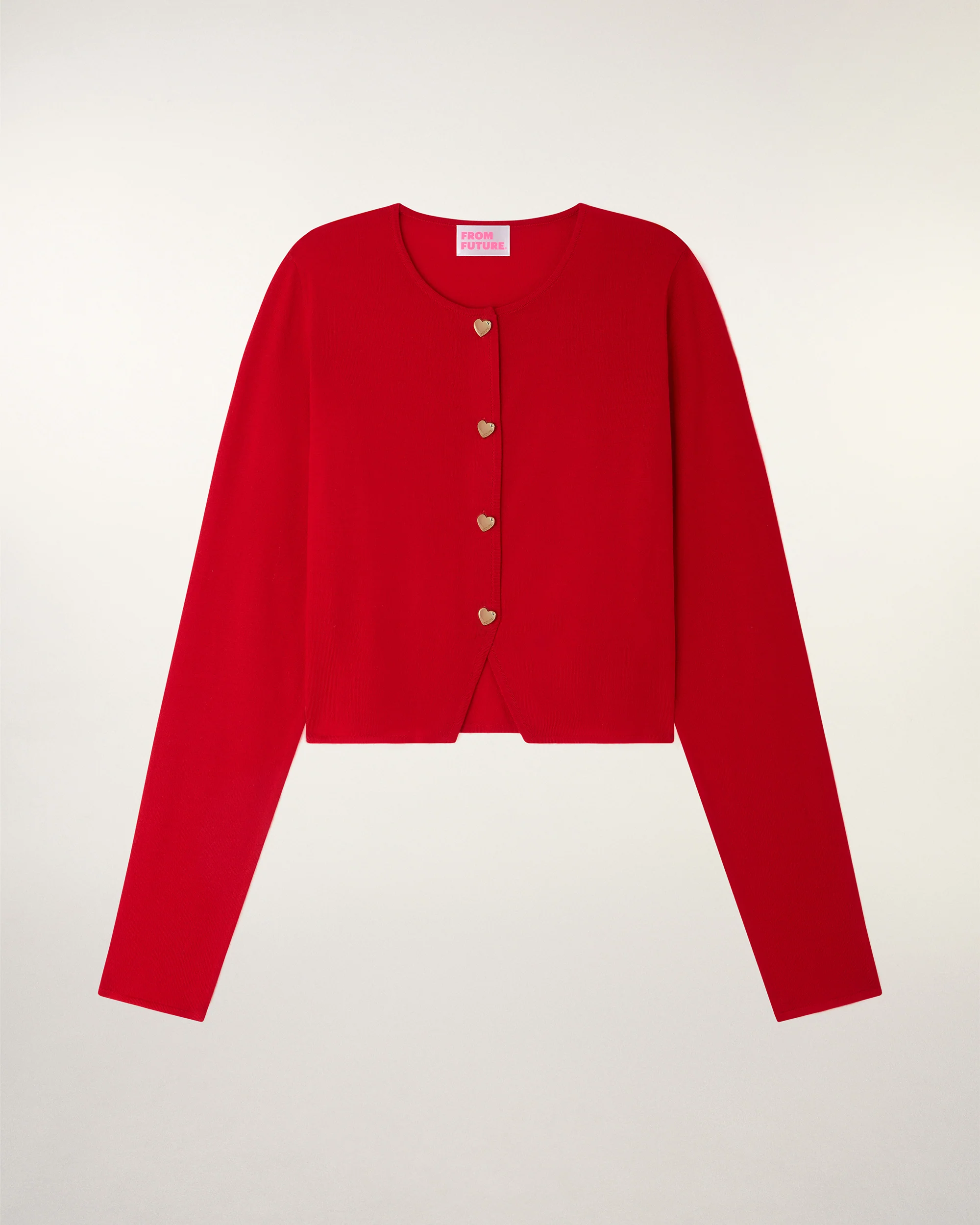 Heart Button Cardigan (S26 / FEMME / Hot Red / RWS) - Image 6