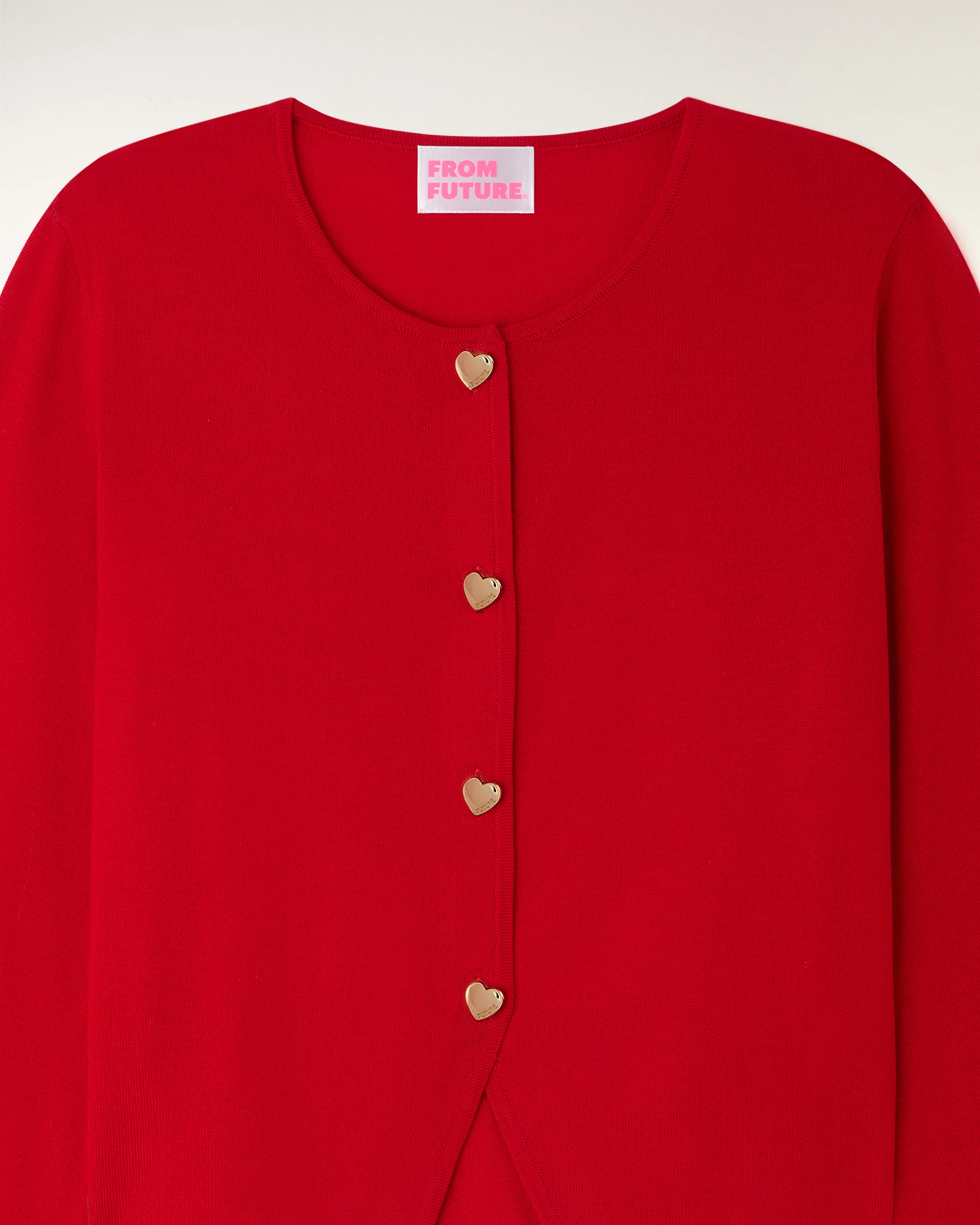 Heart Button Cardigan (S26 / FEMME / Hot Red / RWS) - Image 8