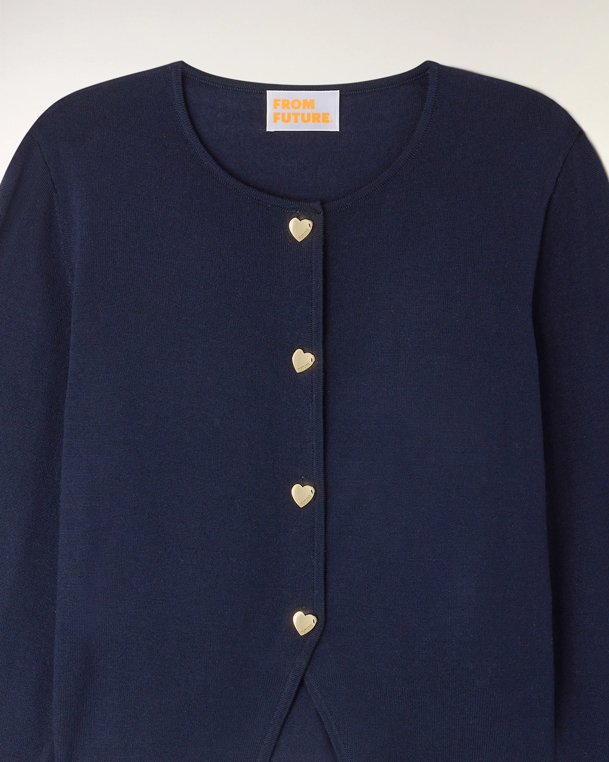 Heart Button Cardigan (S26 / FEMME / Navy / RWS) - Image 6