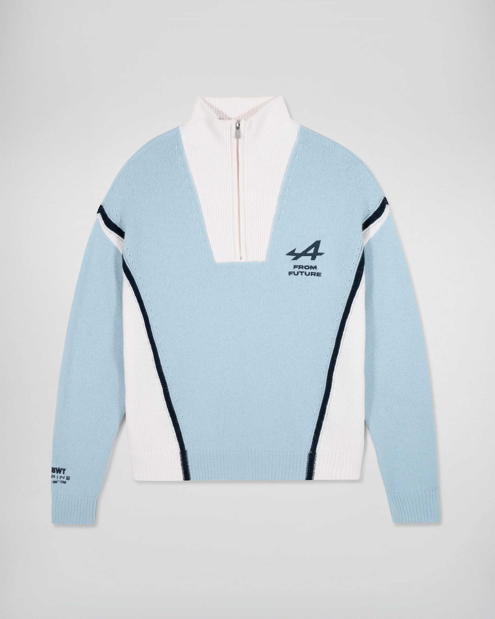 Quarter Zip Neck Sweater Alpine (H25 / MEN / Grey Blue) - Image 6