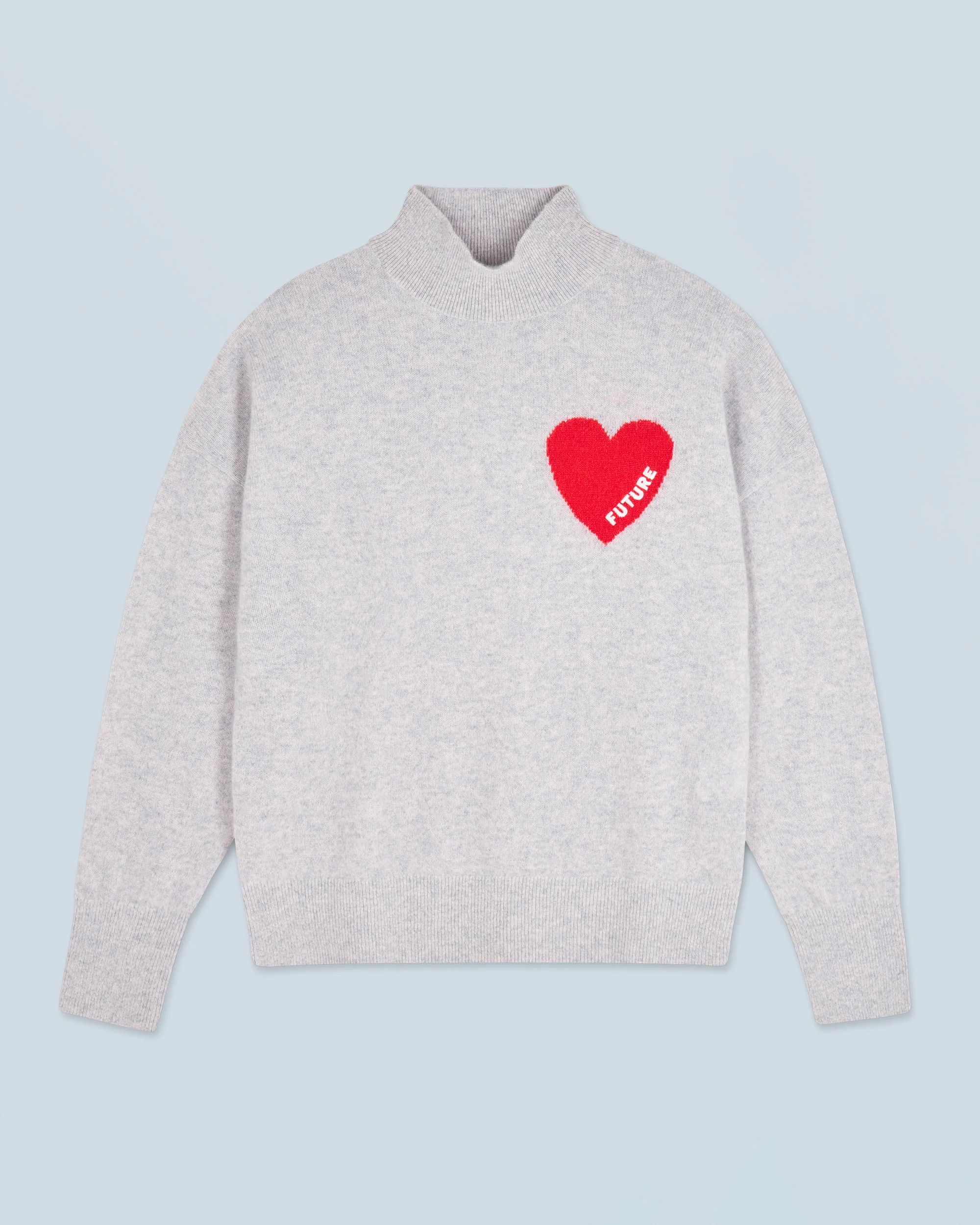 Light Heart Mock Neck Sweater (H24 / WOMEN / Light Heather Gray)