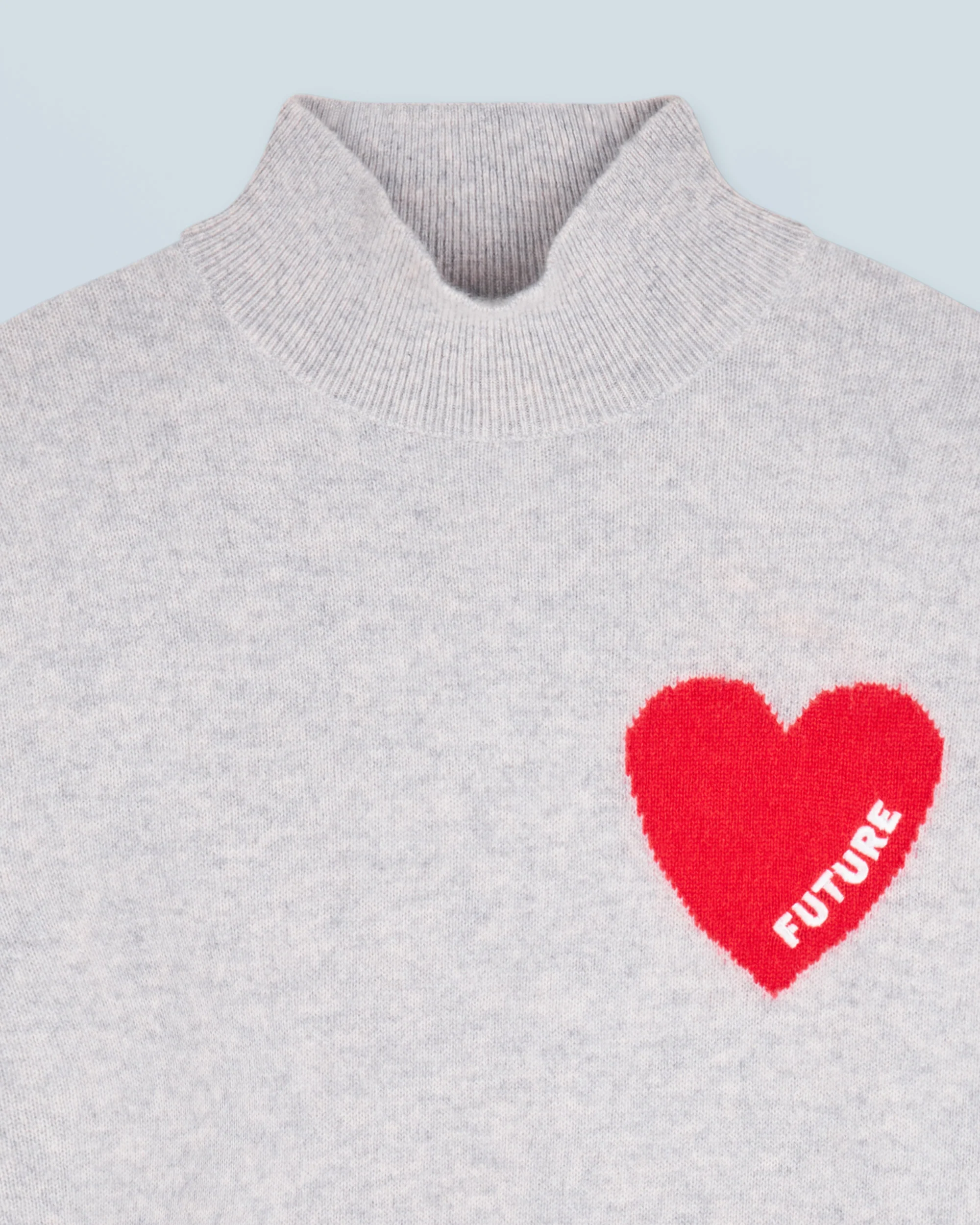 Light Heart Mock Neck Sweater (H24 / WOMEN / Light Heather Gray) - Image 2
