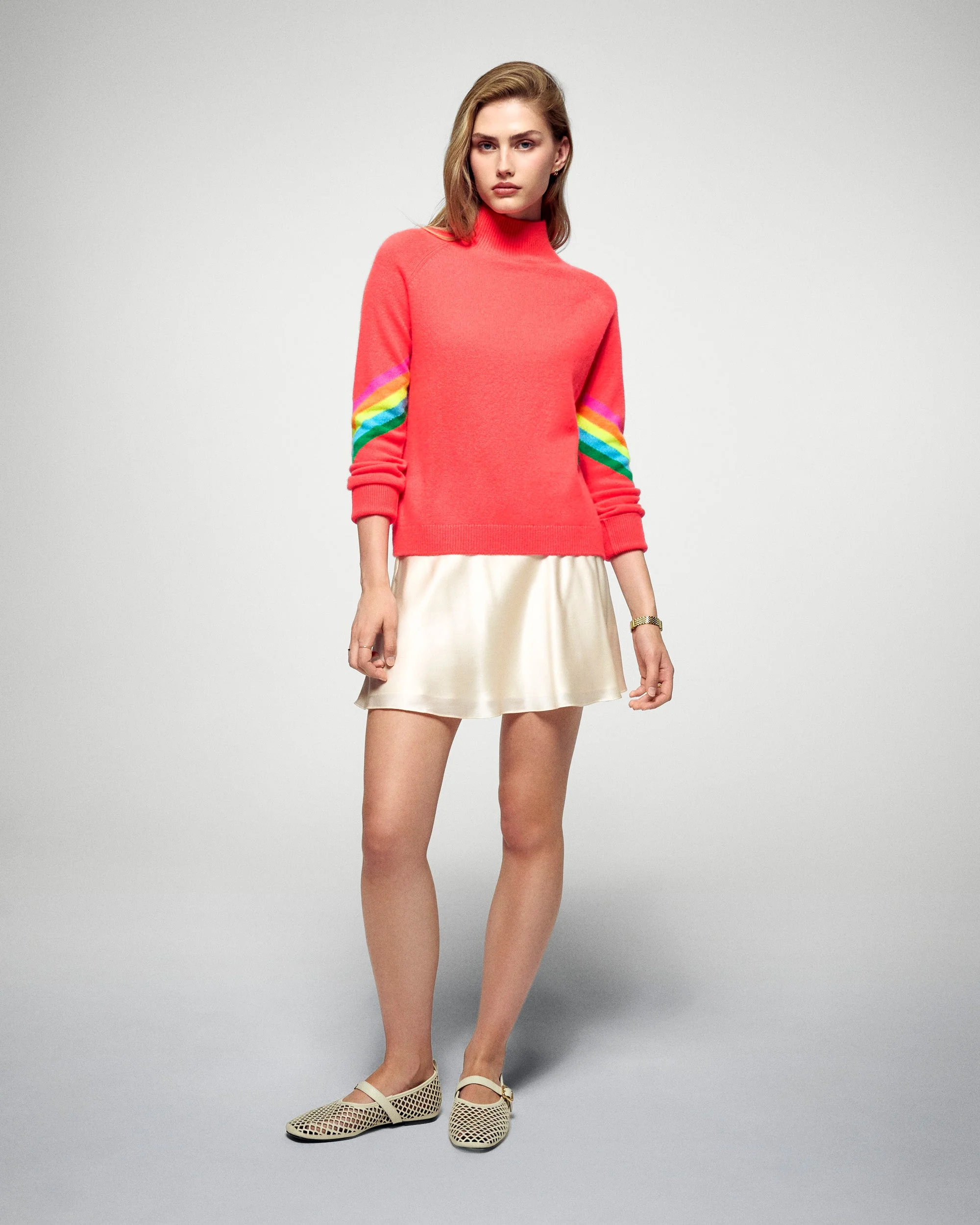 Mock Neck Sweater (H25 / FEMME / Cosmic Coral) - Image 3
