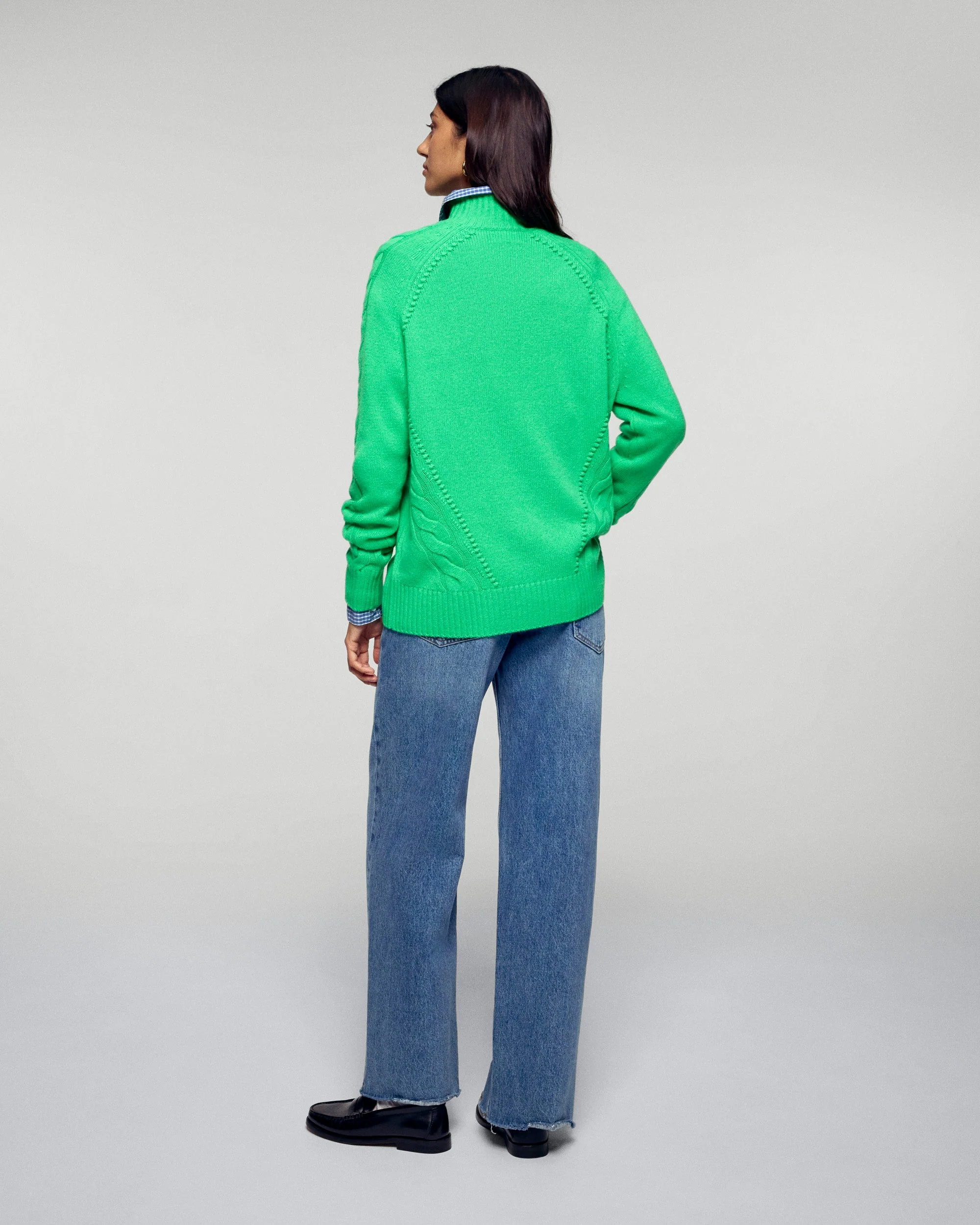 Mock Neck Sweater (H25 / FEMME / Cosmic Green) - Image 3