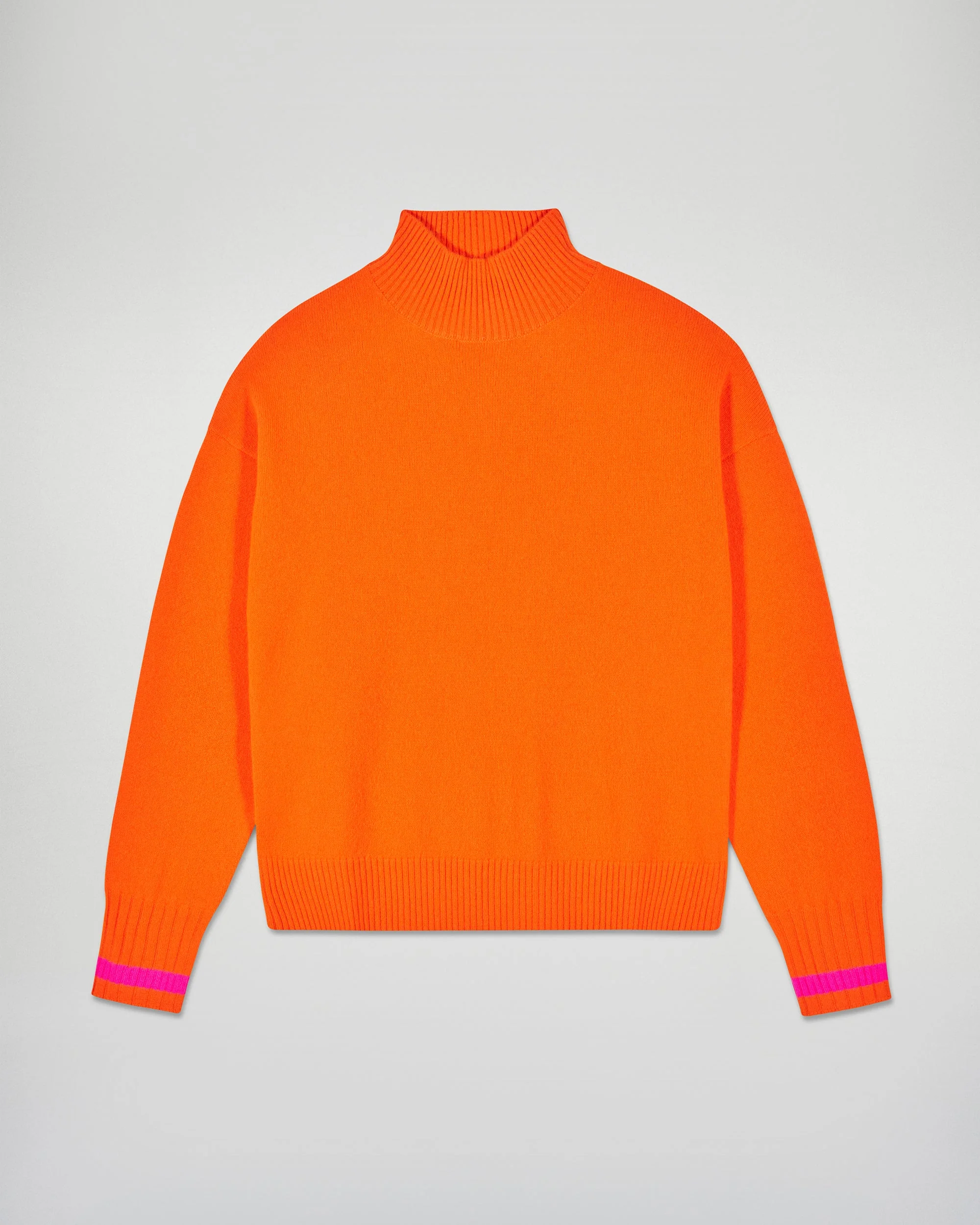 Mock Neck Sweater with Stripes (H25 / FEMME / Golden Orange) - Image 8