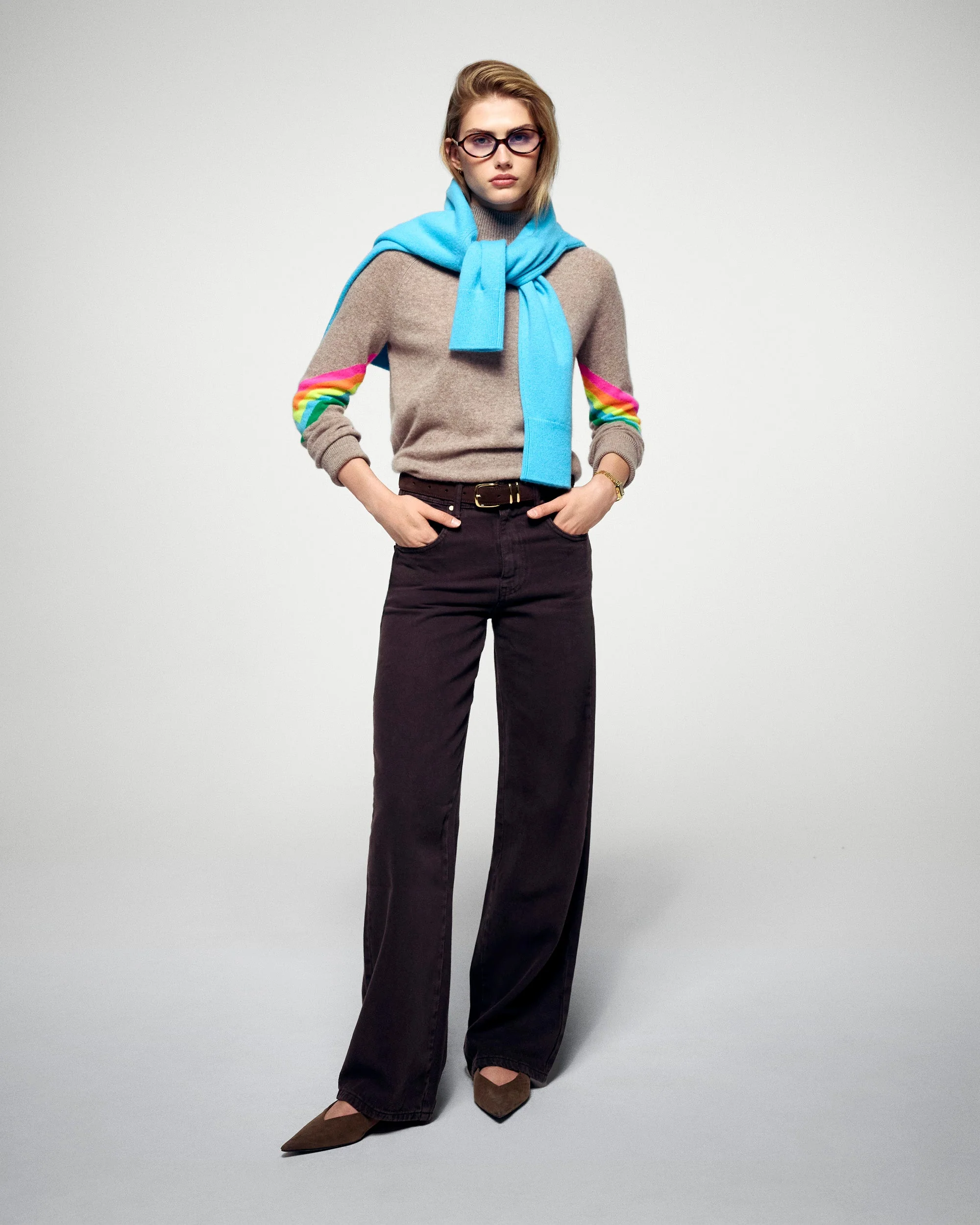 Mock Neck Sweater (H25 / FEMME / Taupe) - Image 3