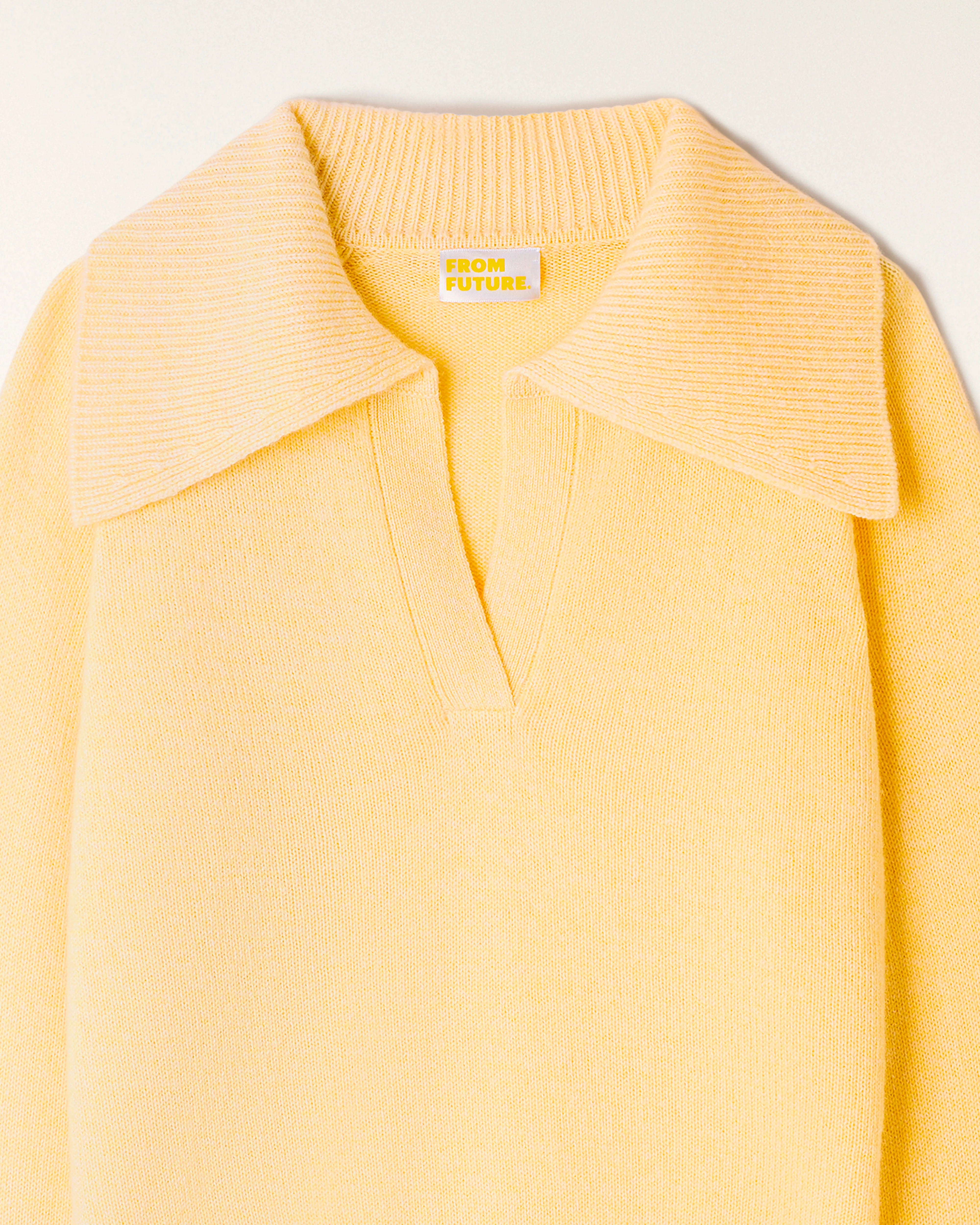 Wide Collar Polo Sweater (S26/ FEMME/ Sunset Yellow Mouline) - Image 5