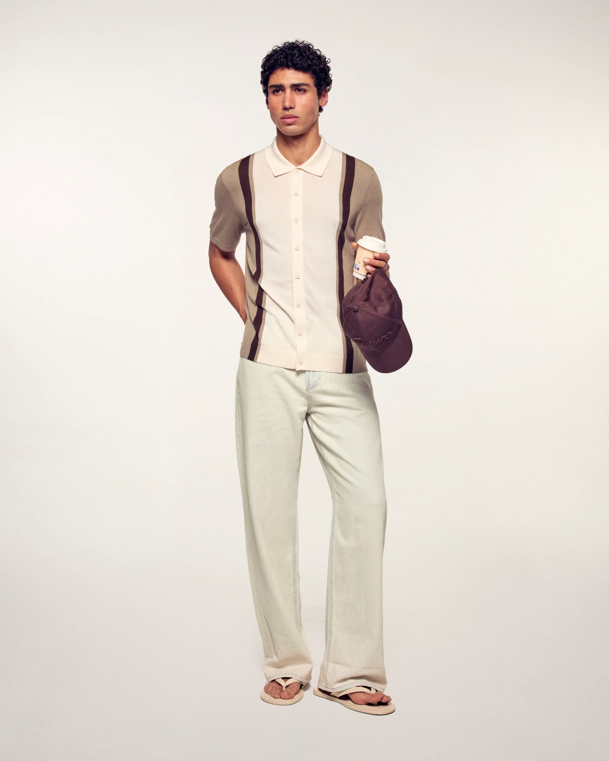 Short-Sleeve Polo Sweater (S26 / HOMME/ Sable / RWS) - Image 3