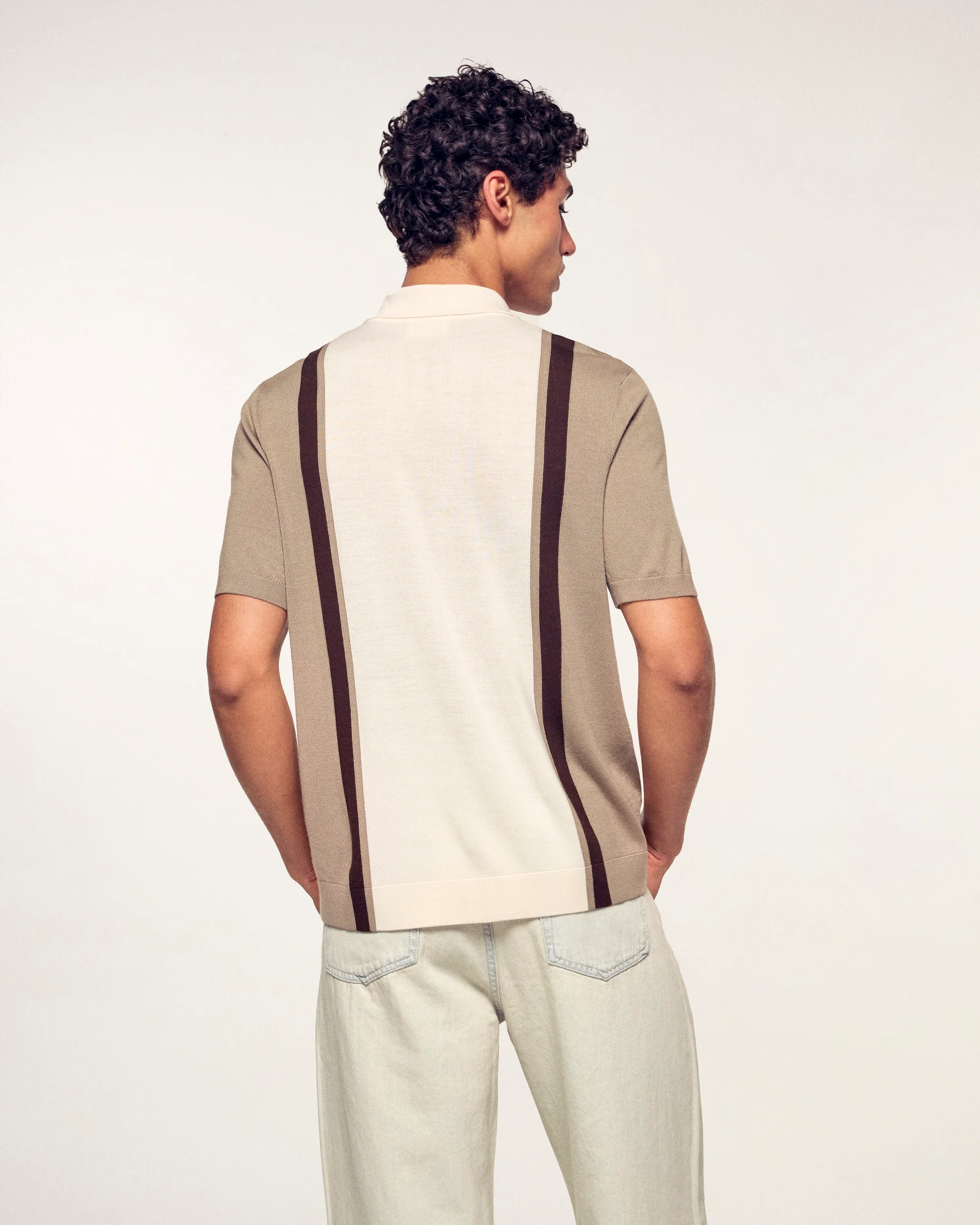 Short-Sleeve Polo Sweater (S26 / HOMME/ Sable / RWS) - Image 4