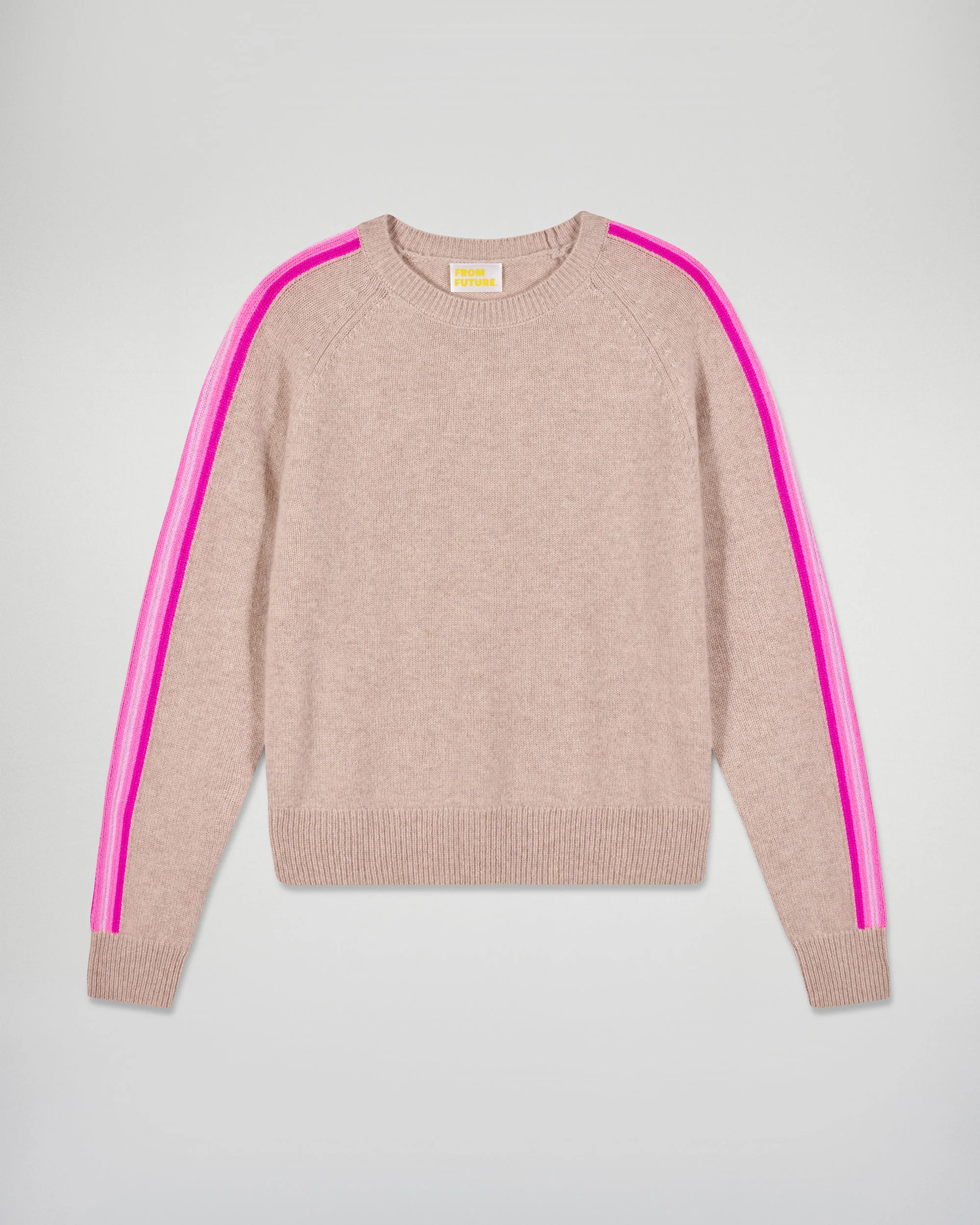 Striped Crew Neck Sweater (H25 / FEMME / Heather Beige) - Image 5