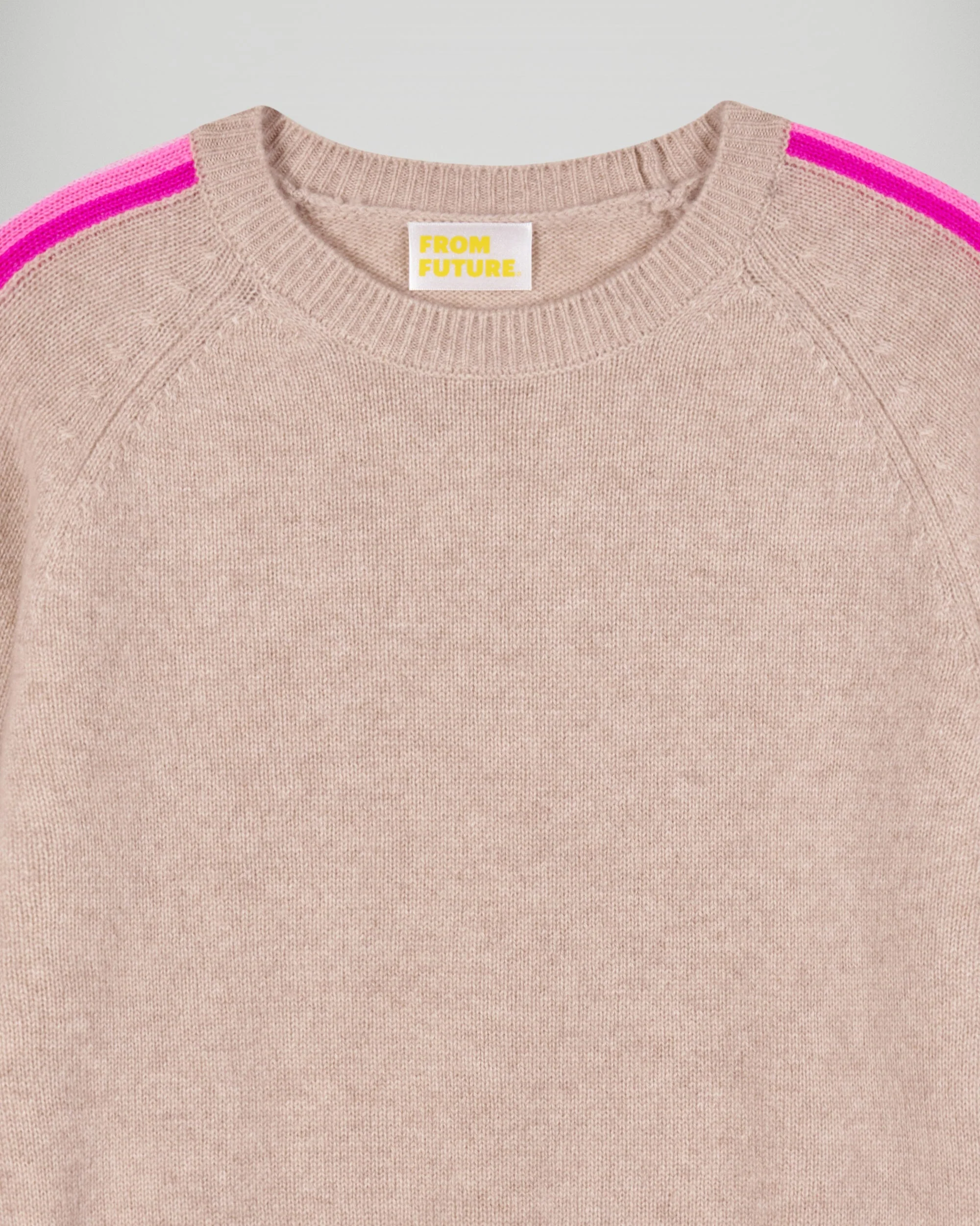Striped Crew Neck Sweater (H25 / FEMME / Heather Beige) - Image 6