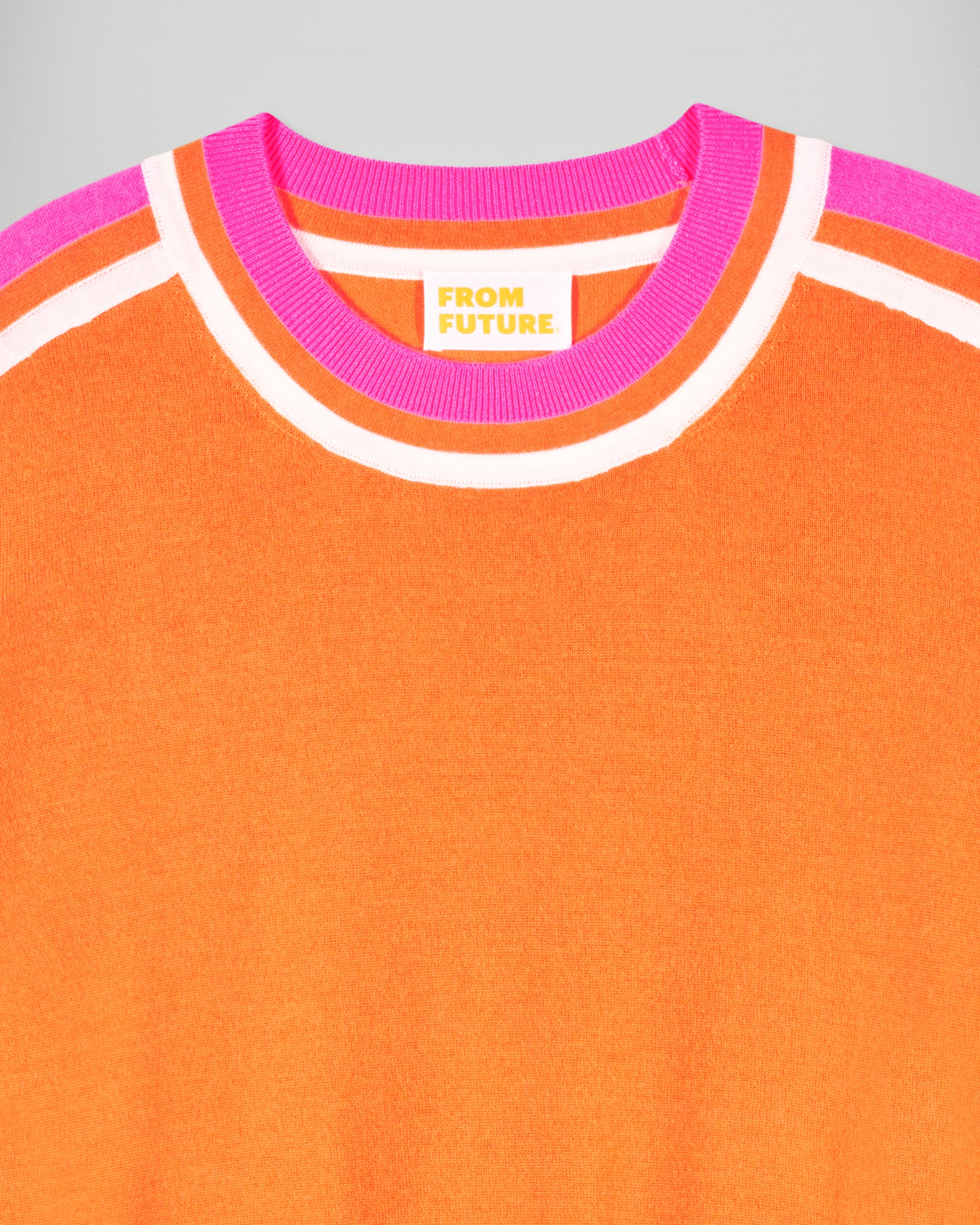 Crewneck Sweater Two-Tone Stripes (H25 / FEMME / Golden Orange / RWS) - Image 6