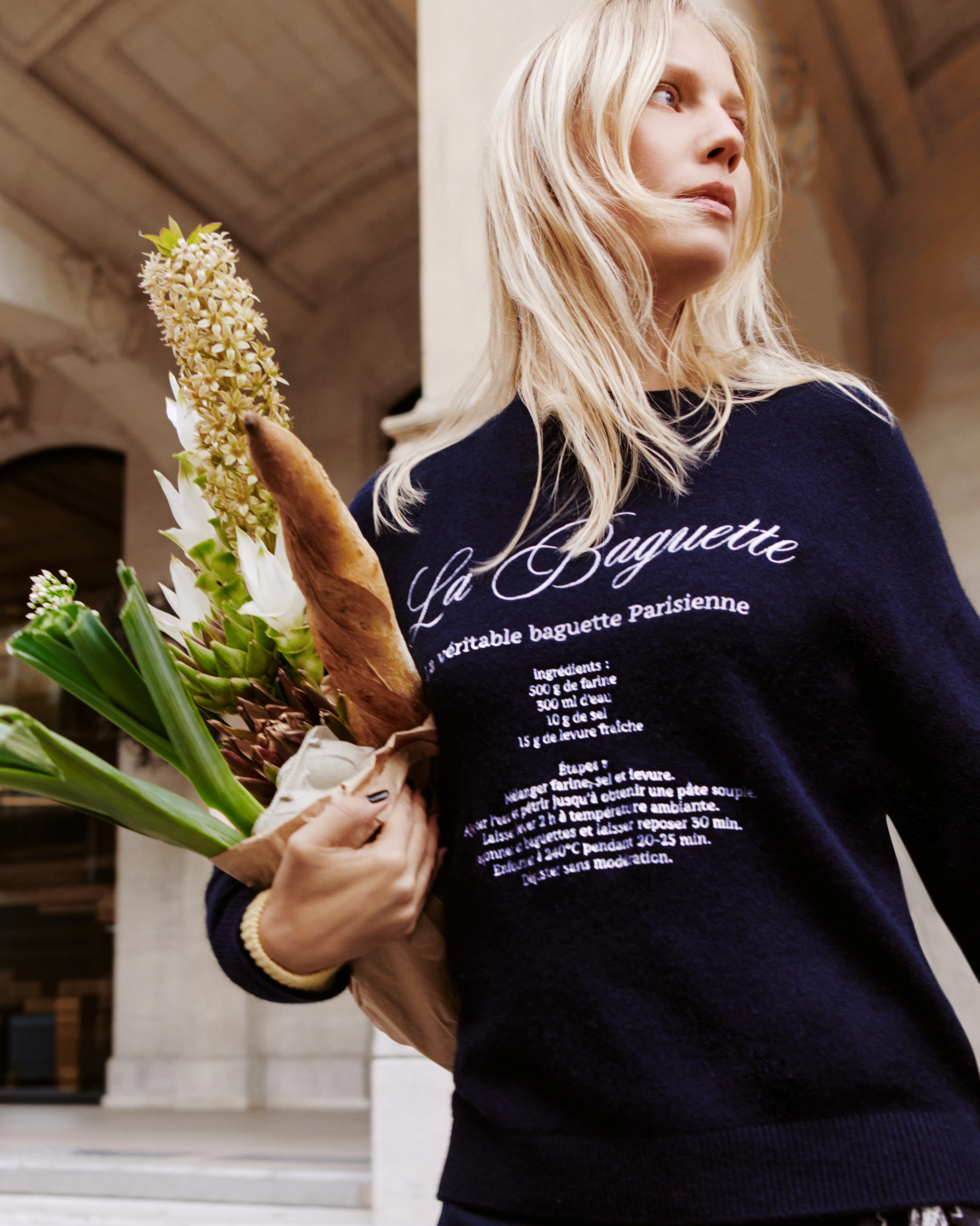 Crewneck Sweater La Baguette (H25 / WOMEN / Navy)