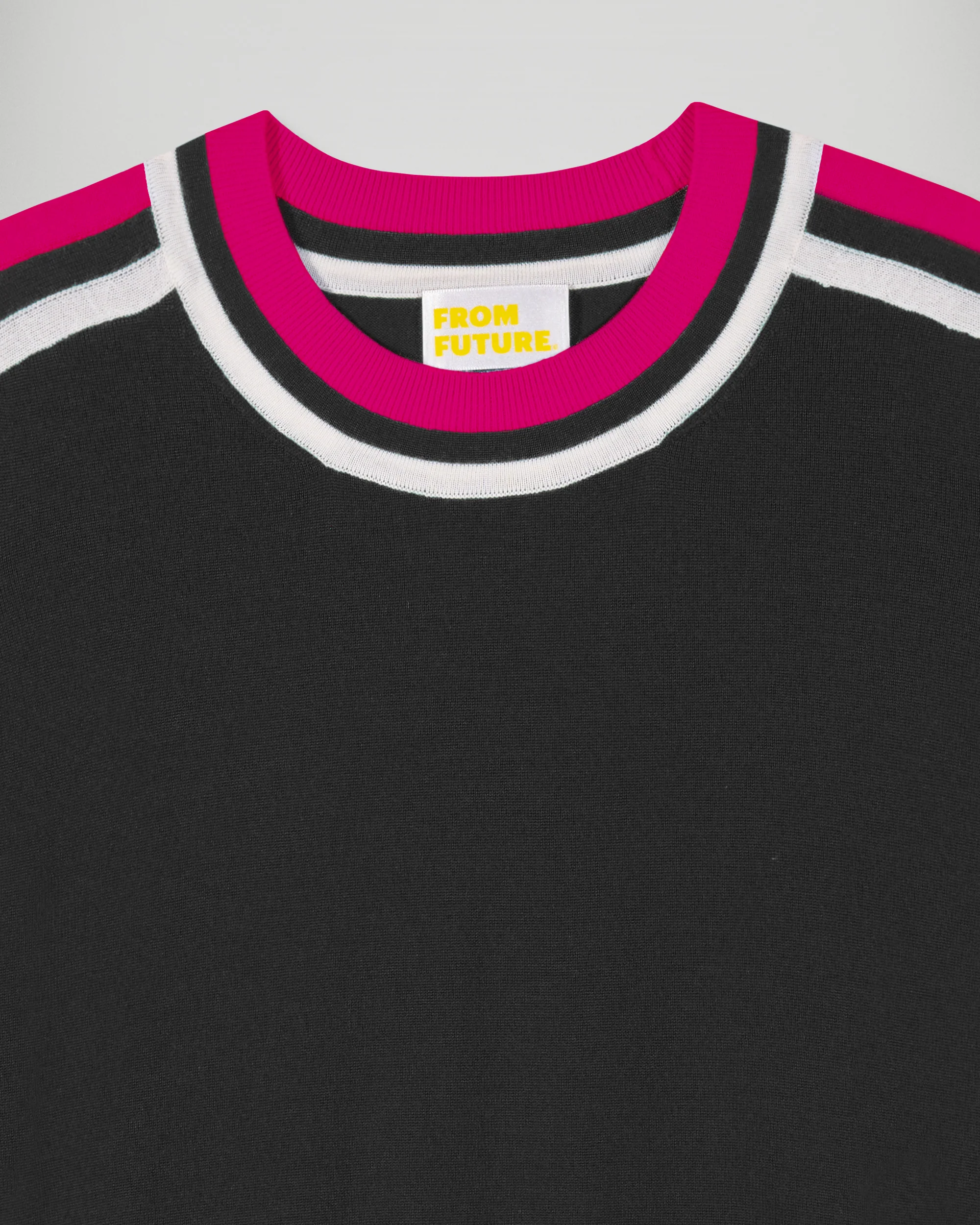 Crewneck Sweater Two-Tone Stripes (H25 / FEMME / Black / RWS) - Image 6