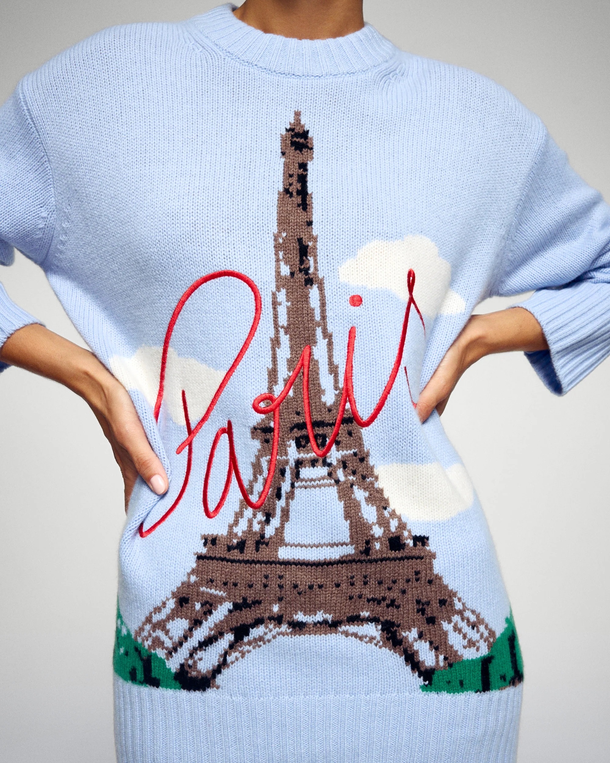 Crewneck Sweater Paris (H25 / WOMEN / Smooth Blue) - Image 5
