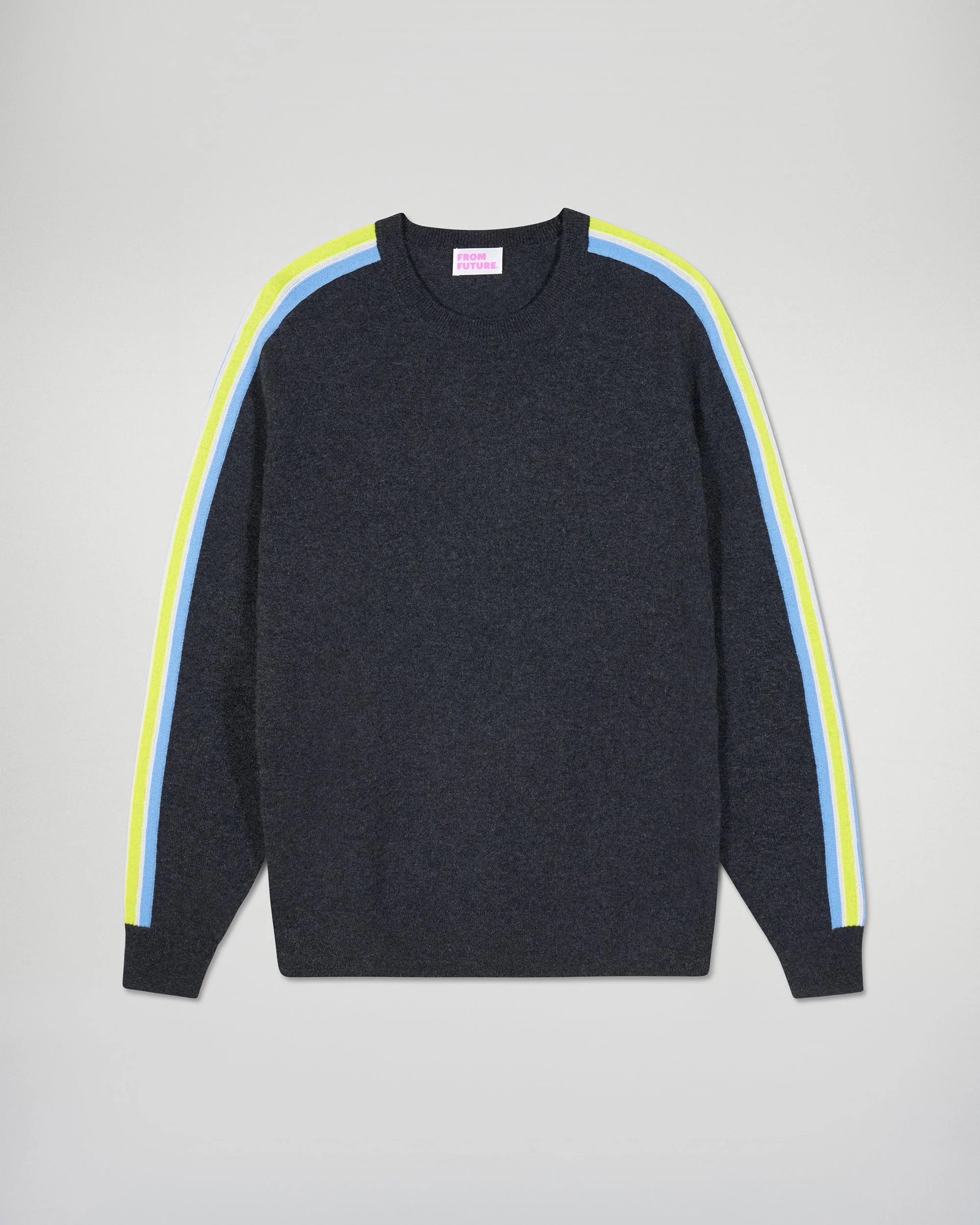 Striped Crew Neck Sweater (H25 / HOMME / Charcoal Gray) - Image 5